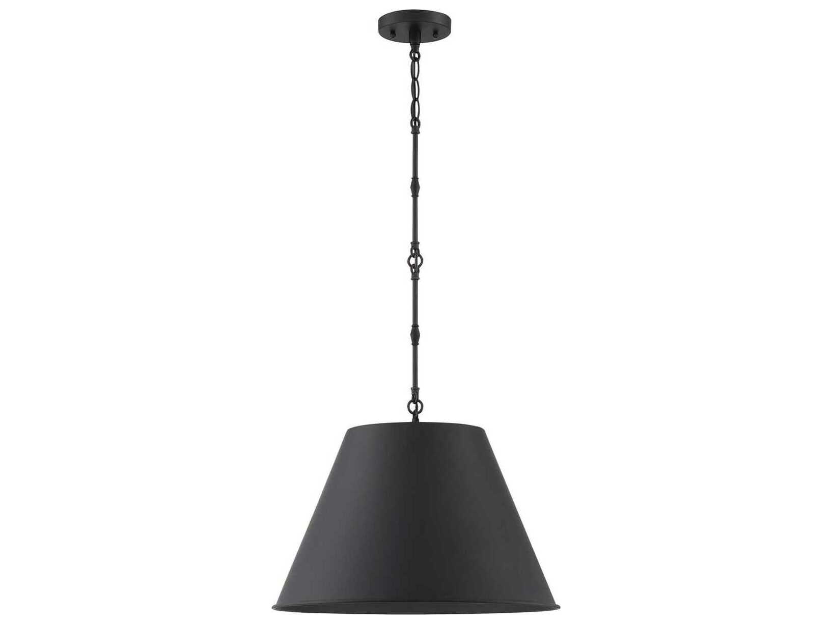 Savoy House Alden 1-Light Matte Black Empire Pendant
