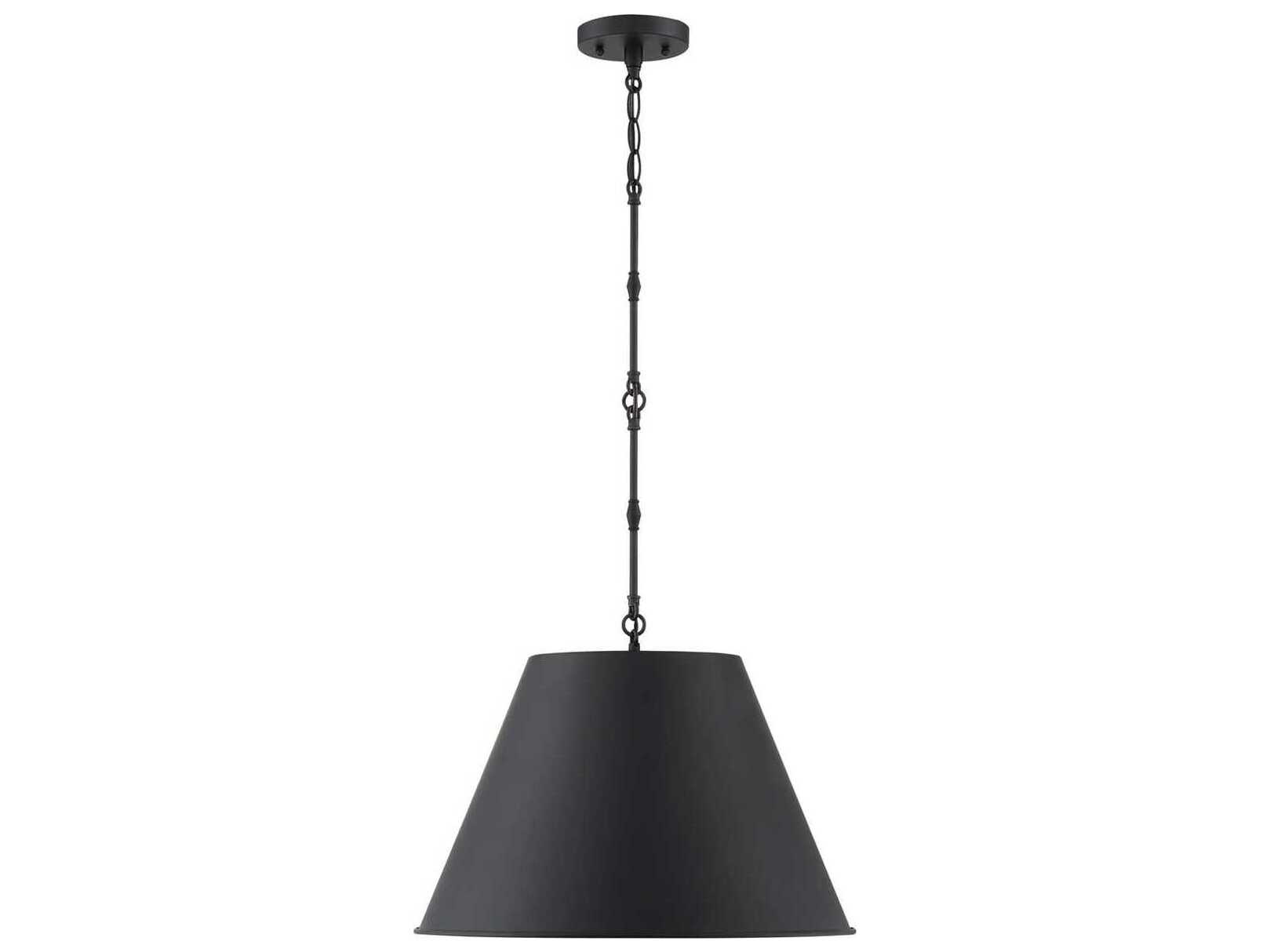 Savoy House Alden 1-Light Matte Black Empire Pendant