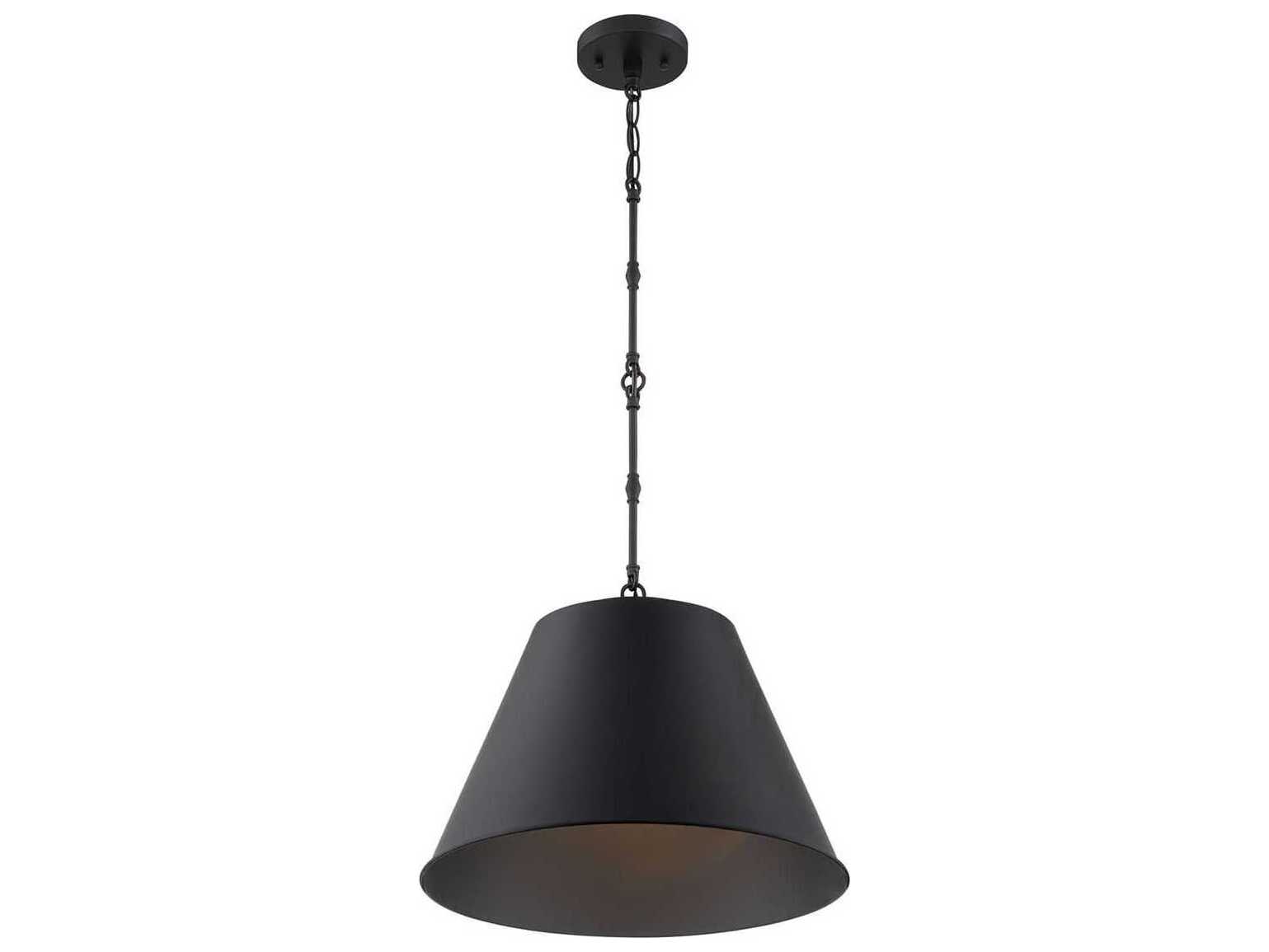 Savoy House Alden 1-Light Matte Black Empire Pendant
