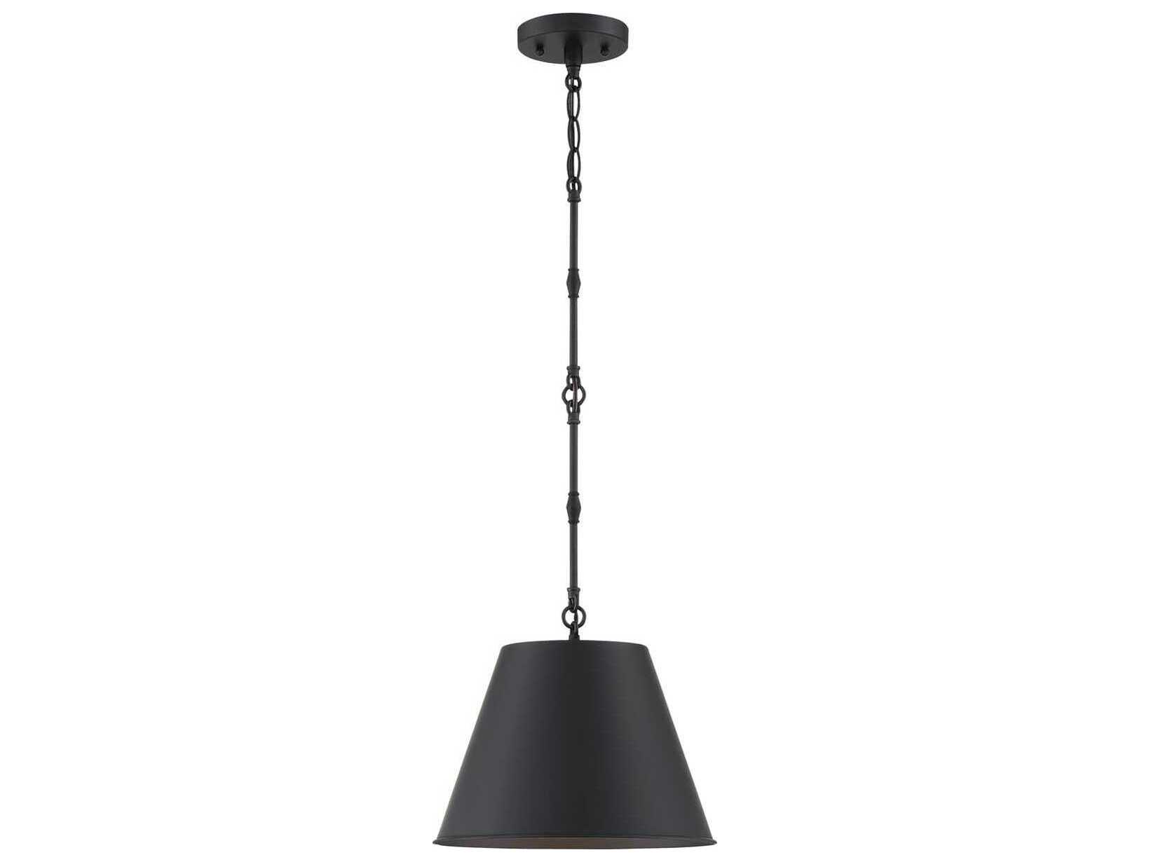 Savoy House Alden 1-Light Matte Black Empire Mini Pendant