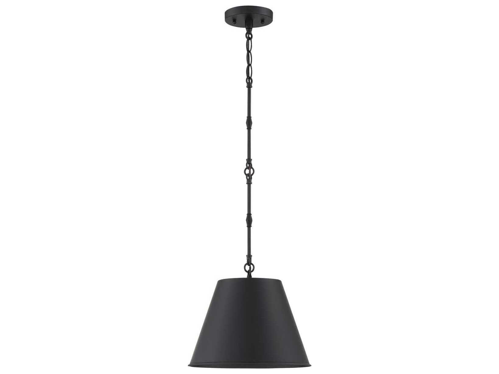 Savoy House Alden 1-Light Matte Black Empire Mini Pendant