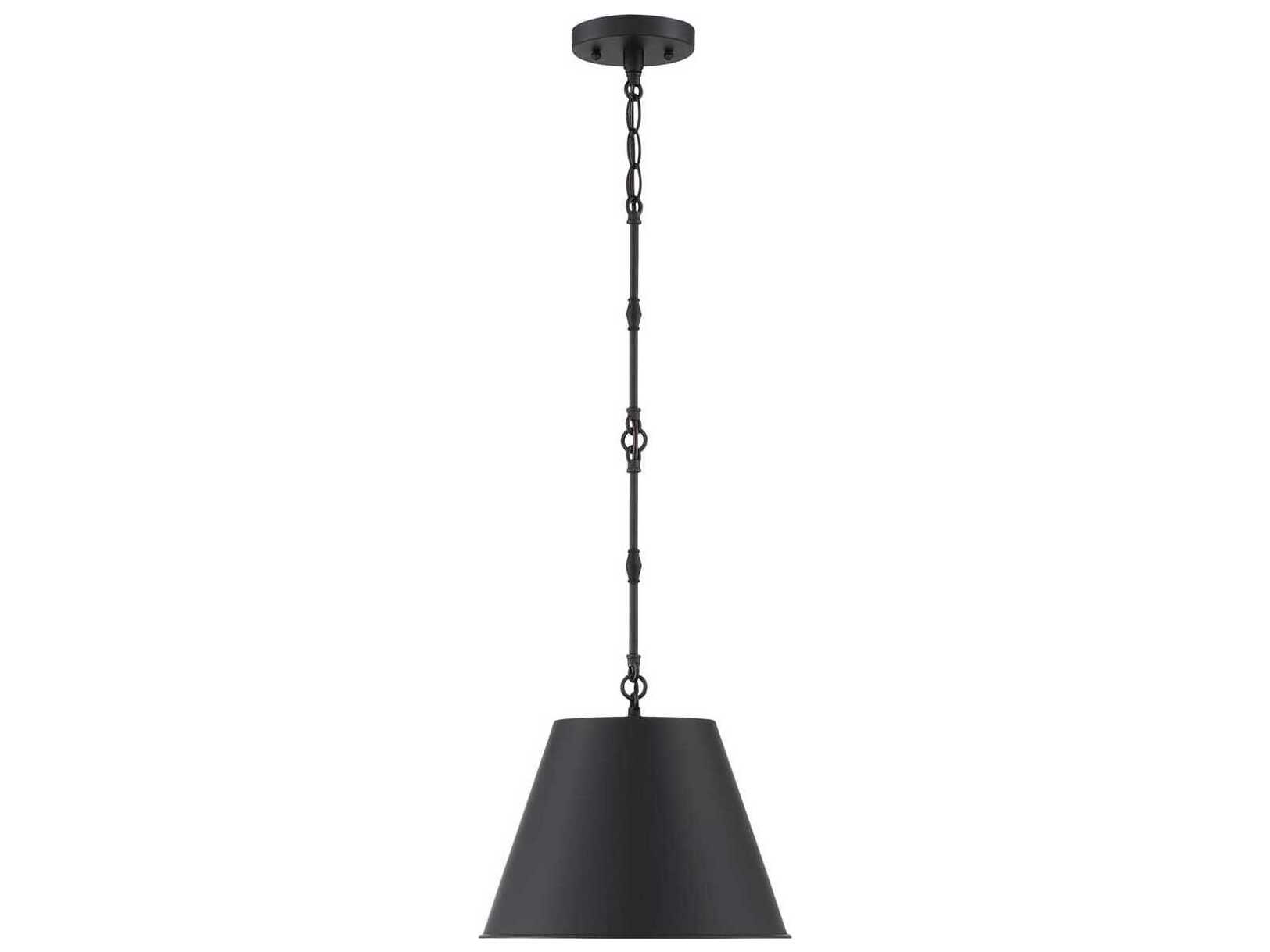 Savoy House Alden 1-Light Matte Black Empire Mini Pendant