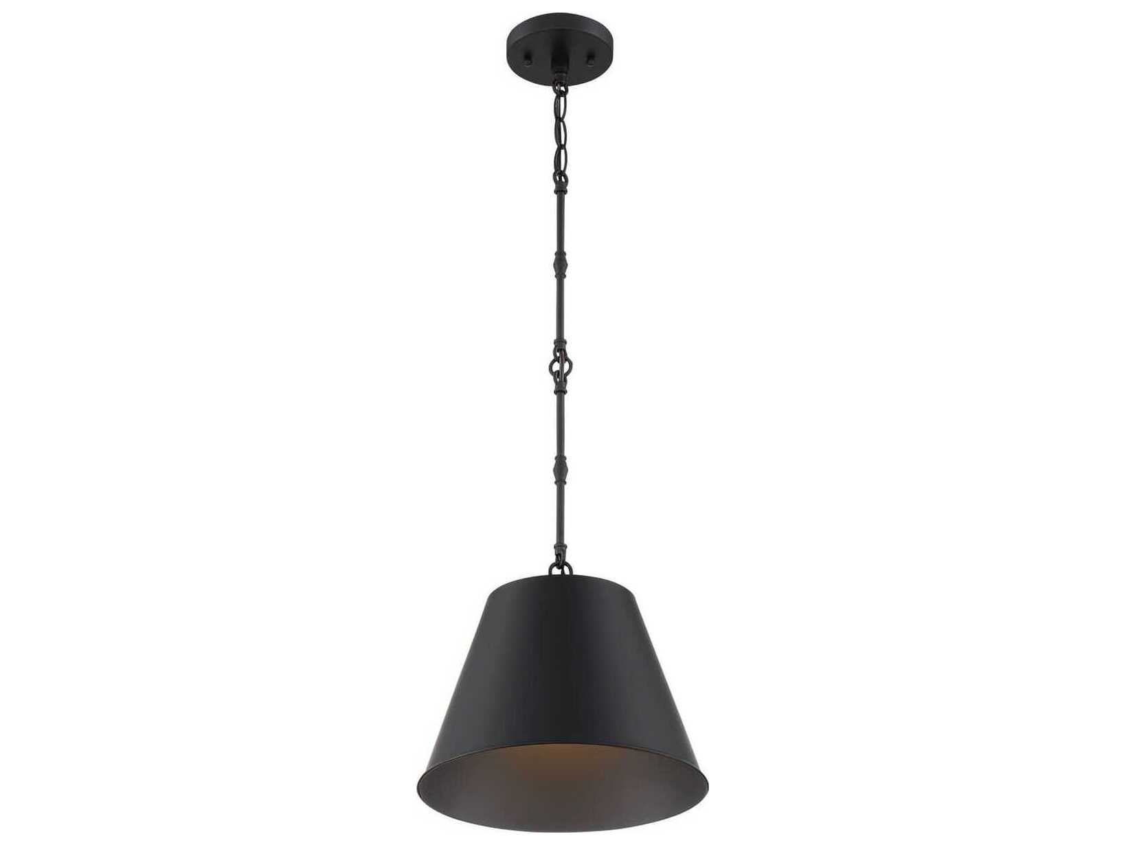 Savoy House Alden 1-Light Matte Black Empire Mini Pendant