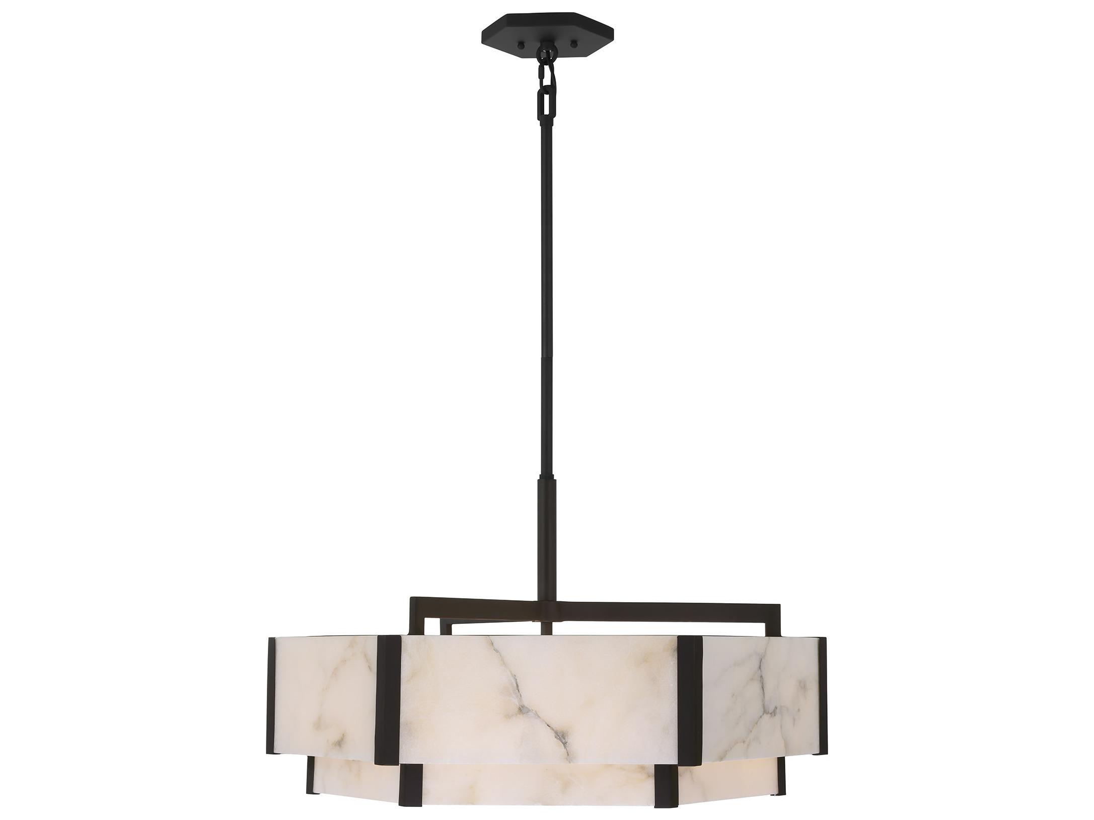 Savoy House Orleans 6-Light Black Cashmere Drum Pendant