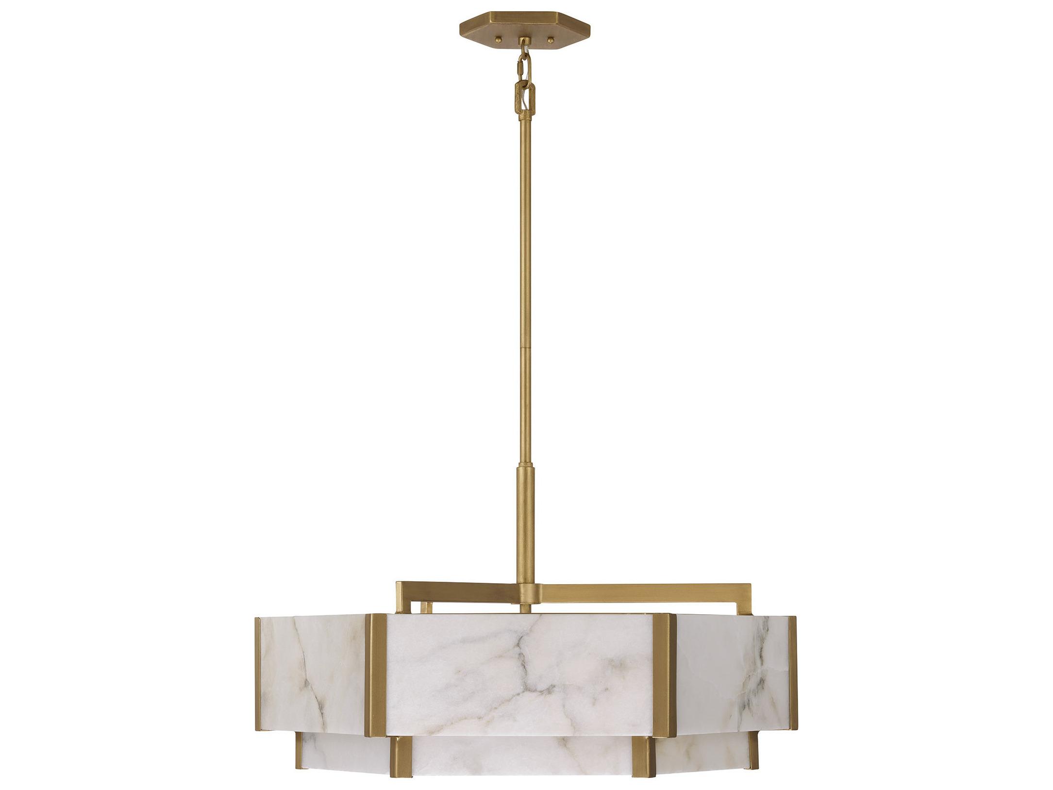 Savoy House Orleans 6-Light Distressed Gold Drum Pendant