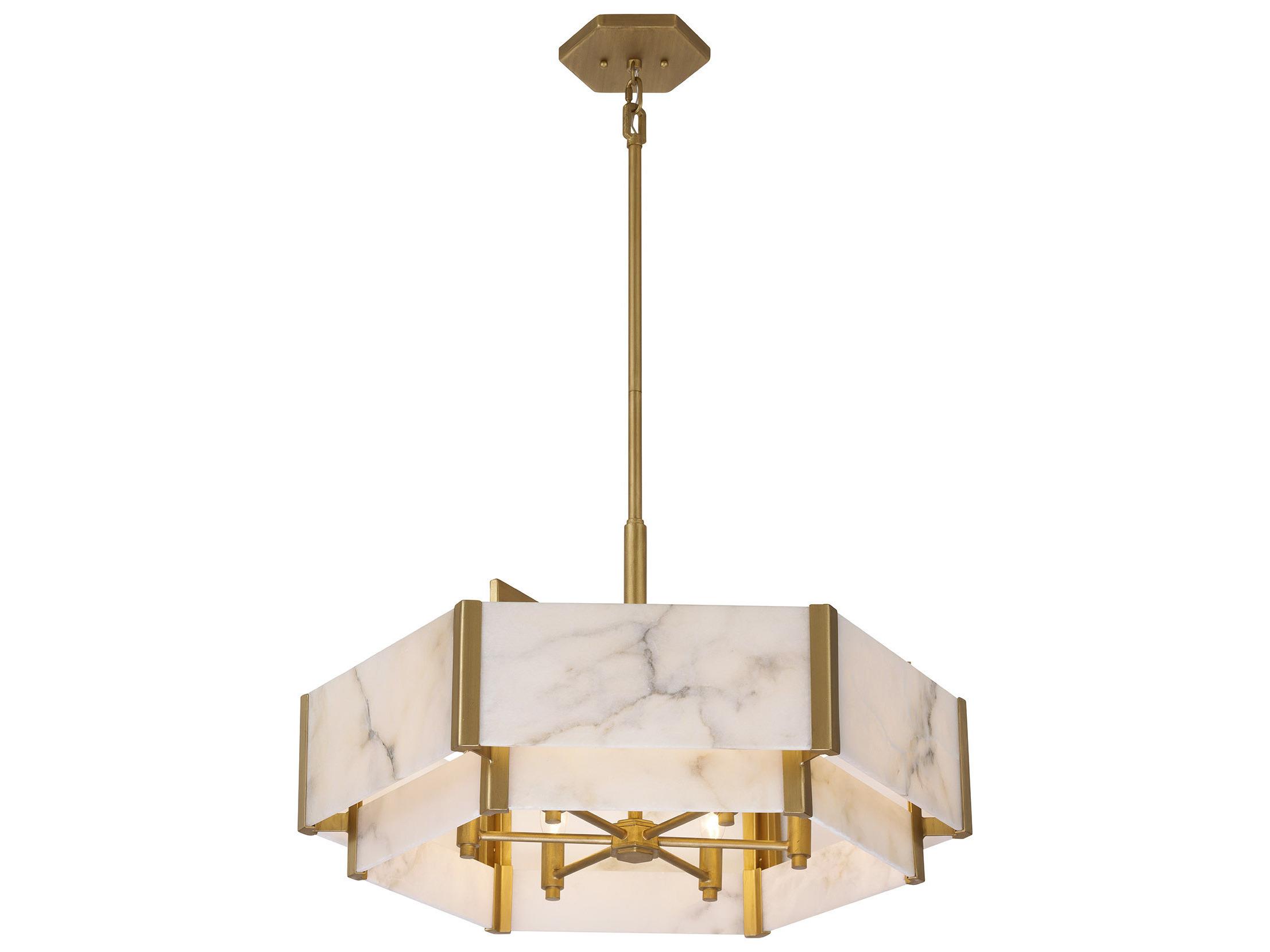 Savoy House Orleans 6-Light Distressed Gold Drum Pendant