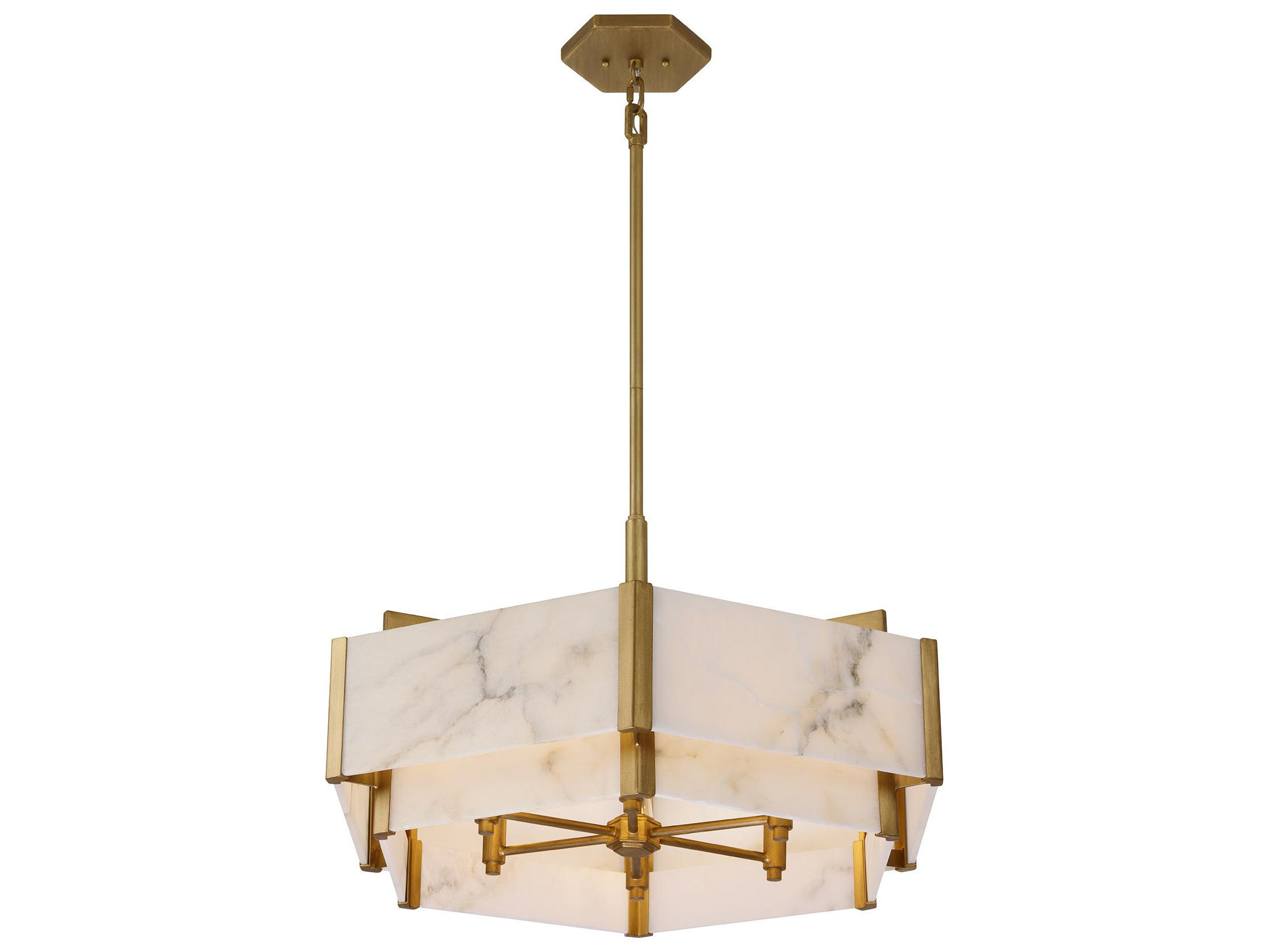 Savoy House Orleans 6-Light Distressed Gold Drum Pendant