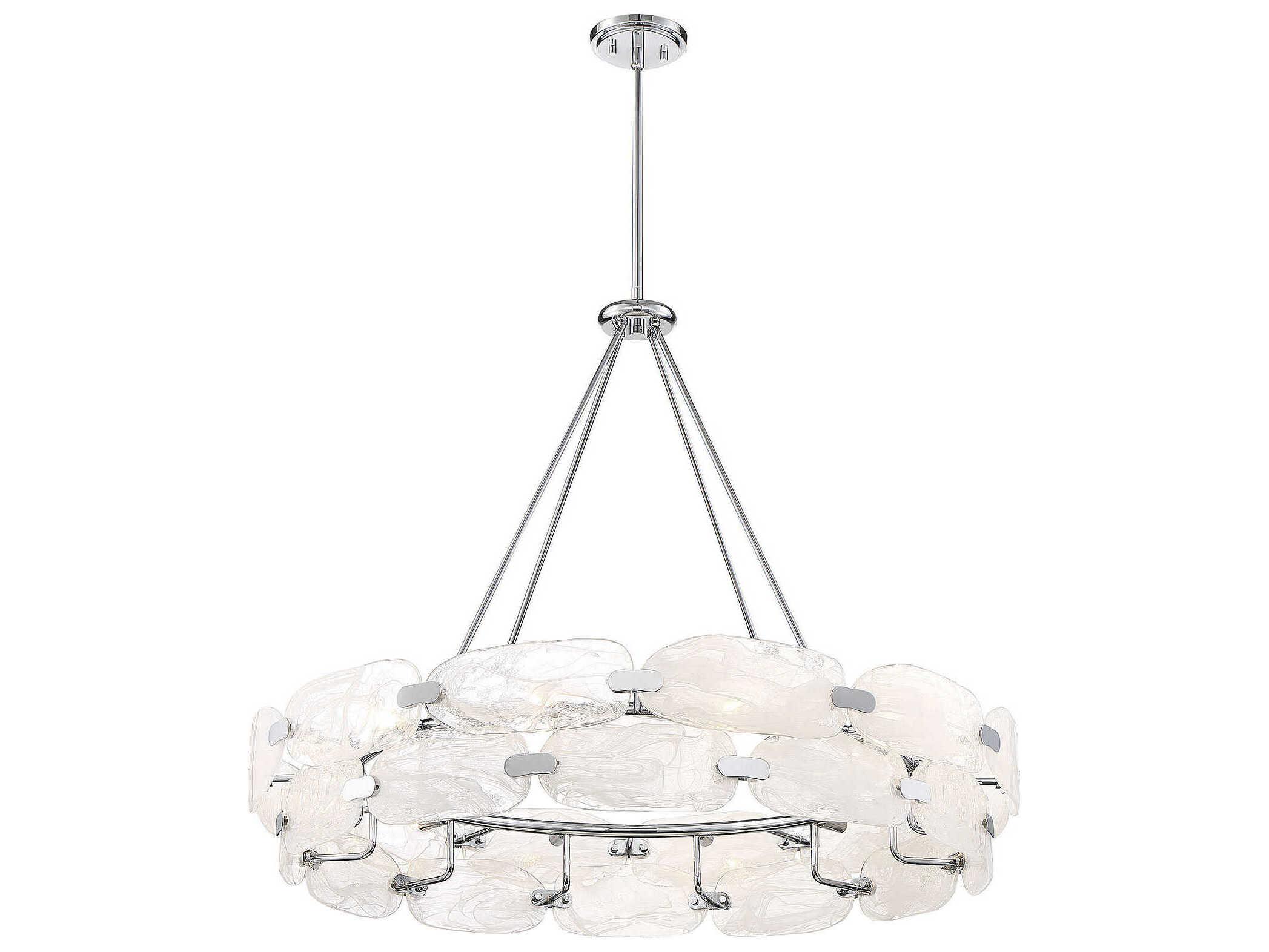 Savoy House Vasare 12-Light Chrome Glass Round Chandelier