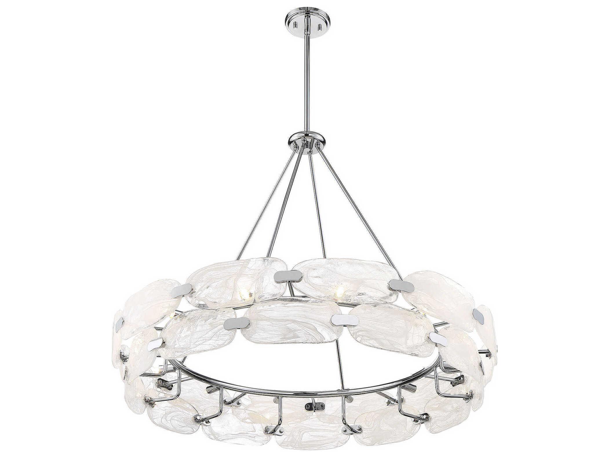 Savoy House Vasare 12-Light Chrome Glass Round Chandelier