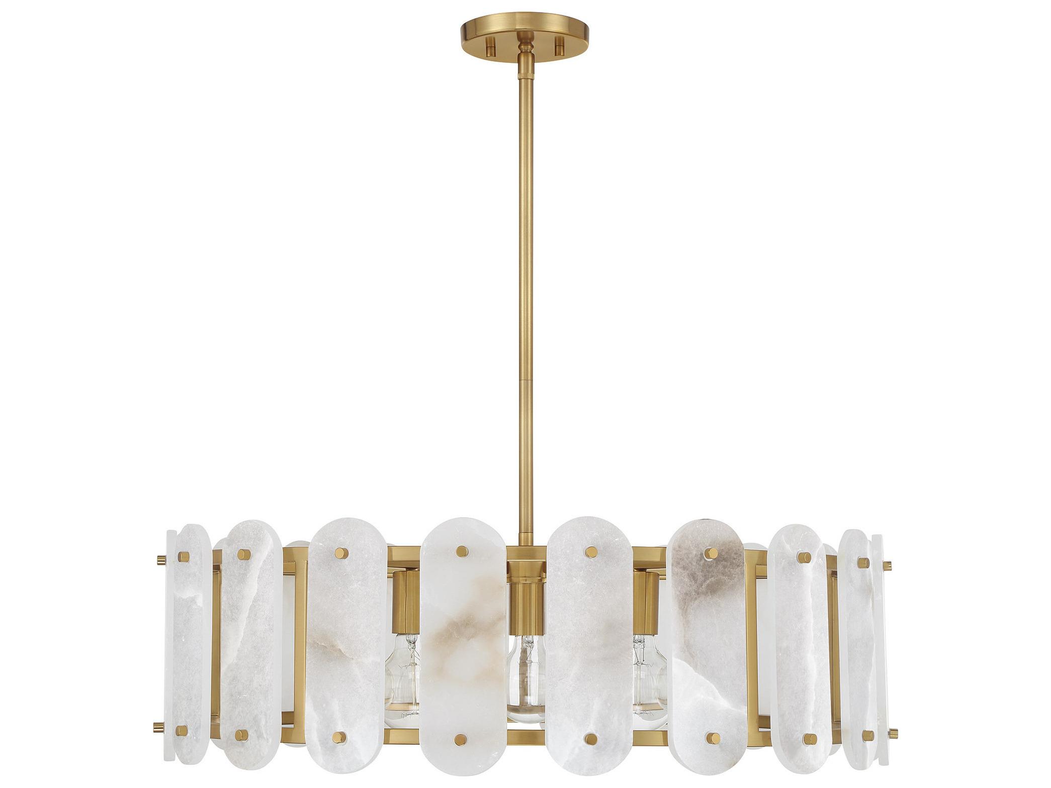 Savoy House Antolini 5-Light Warm Brass Drum Pendant
