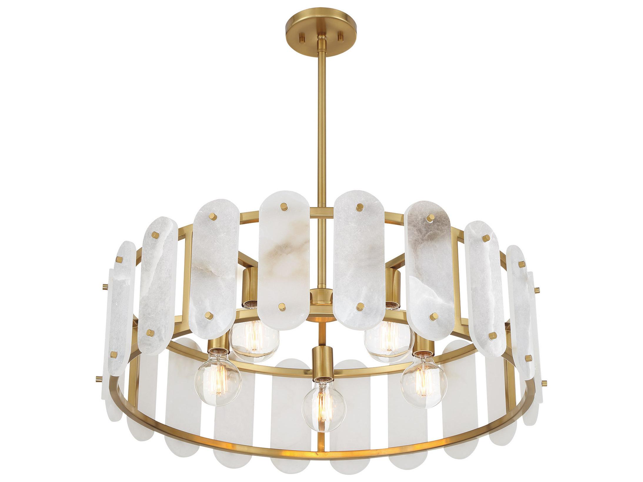 Savoy House Antolini 5-Light Warm Brass Drum Pendant