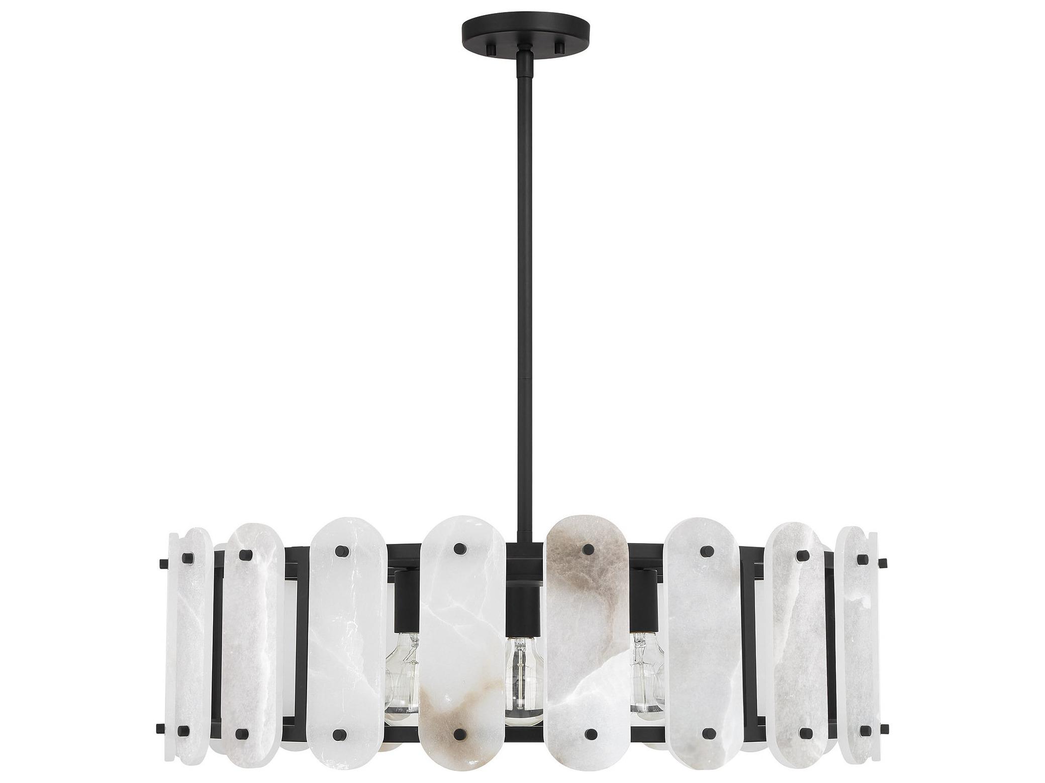 Savoy House Antolini 5-Light Black Cashmere Brass Drum Pendant