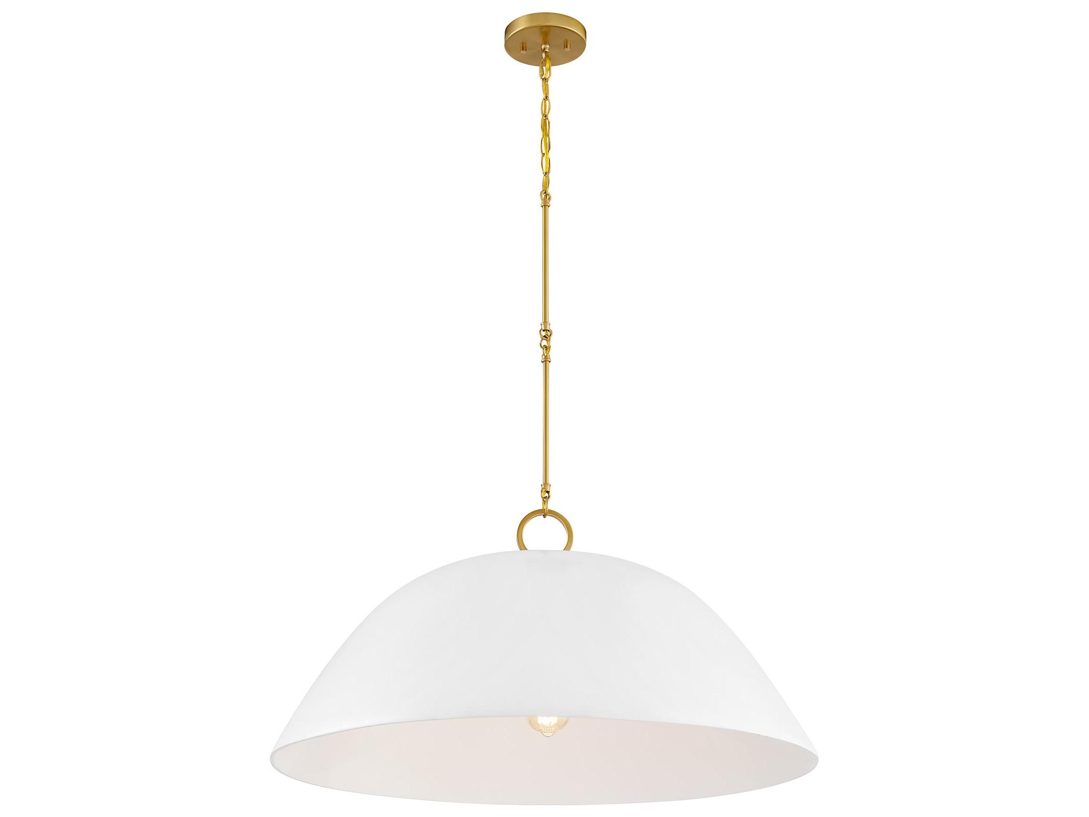 Savoy House Alta 1-Light White Bisque Brass Dome Pendant