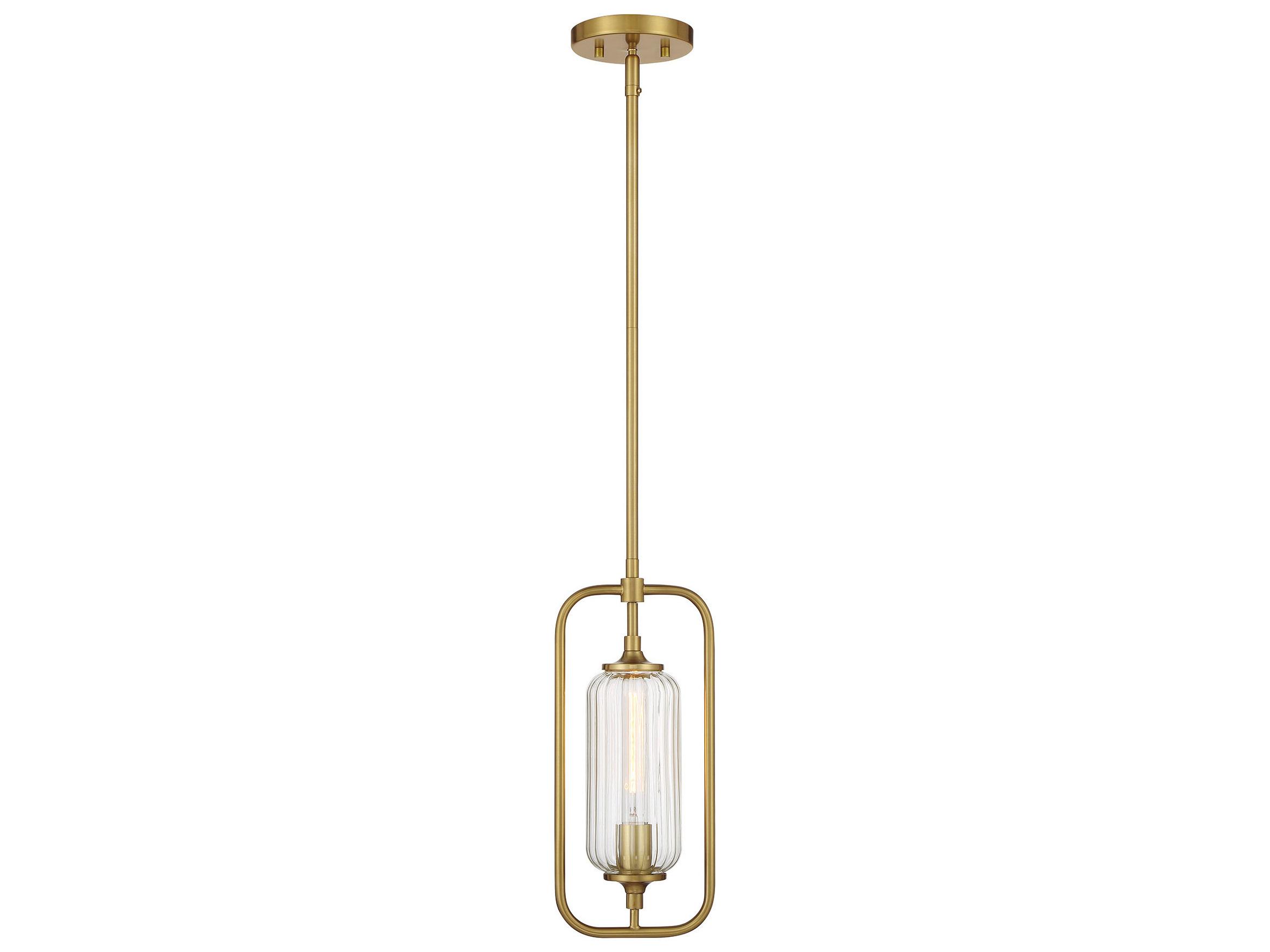 Savoy House Holton 1-Light Warm Brass Cylinder Mini Pendant