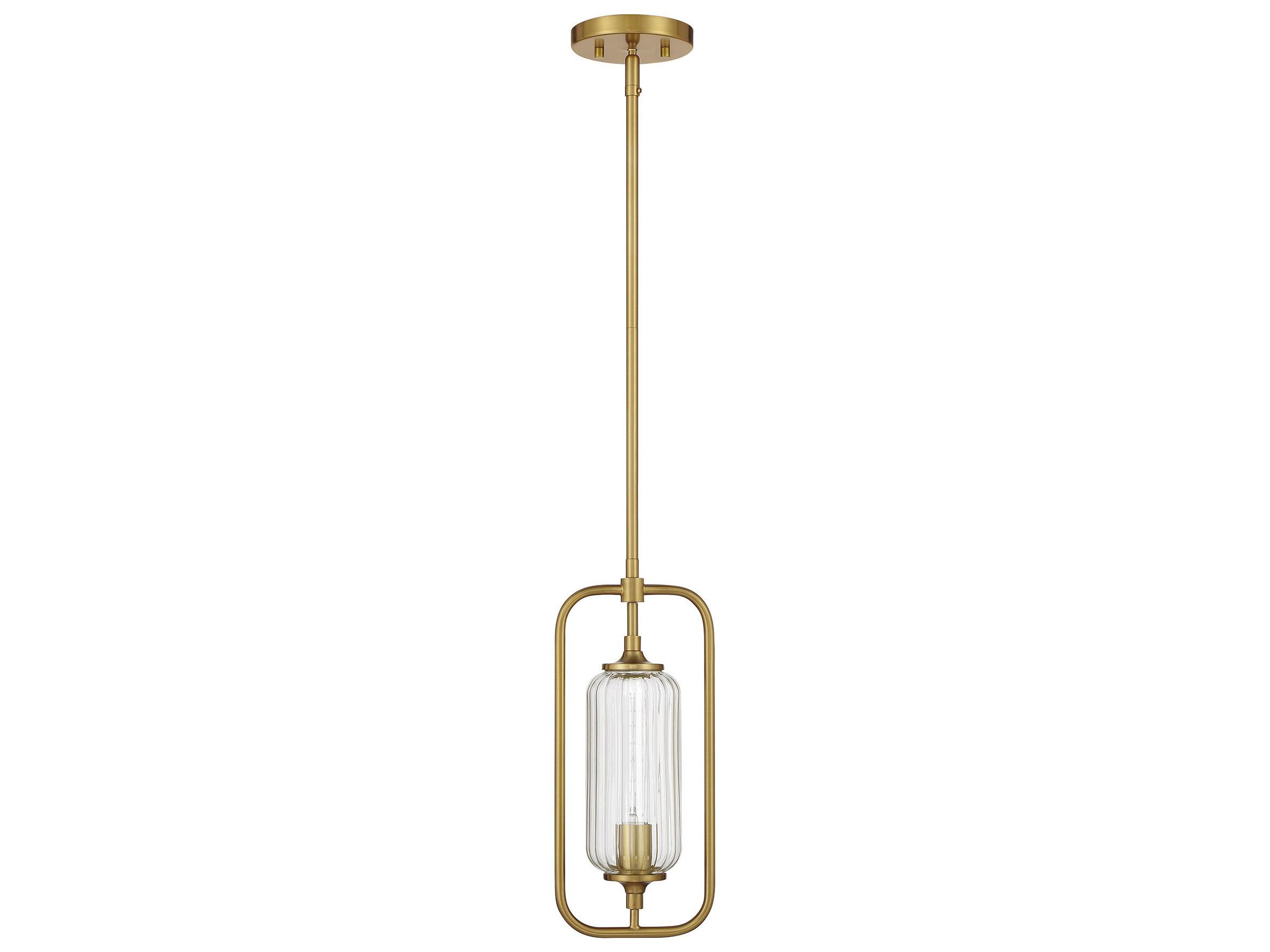 Savoy House Holton 1-Light Warm Brass Cylinder Mini Pendant