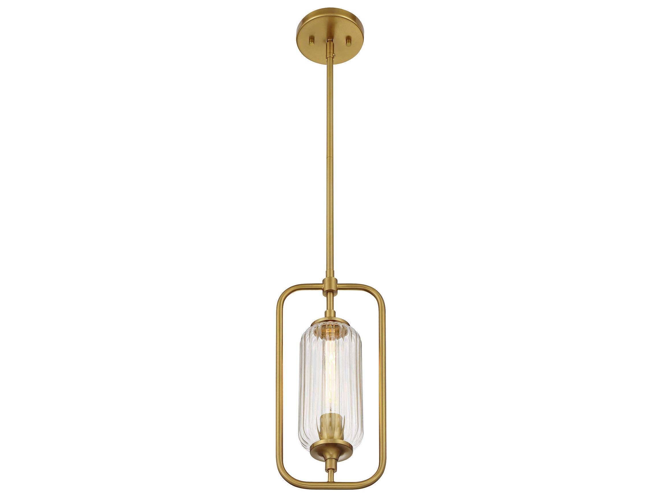 Savoy House Holton 1-Light Warm Brass Cylinder Mini Pendant