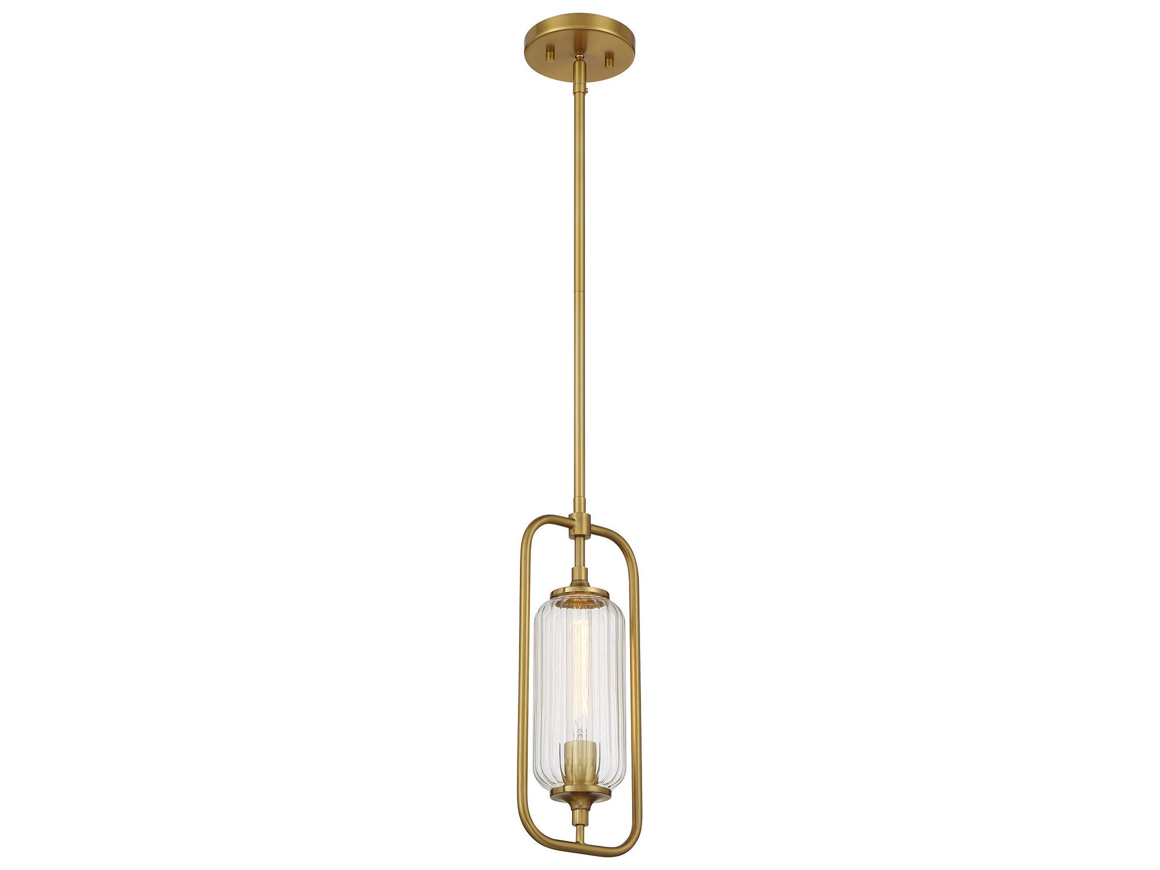 Savoy House Holton 1-Light Warm Brass Cylinder Mini Pendant