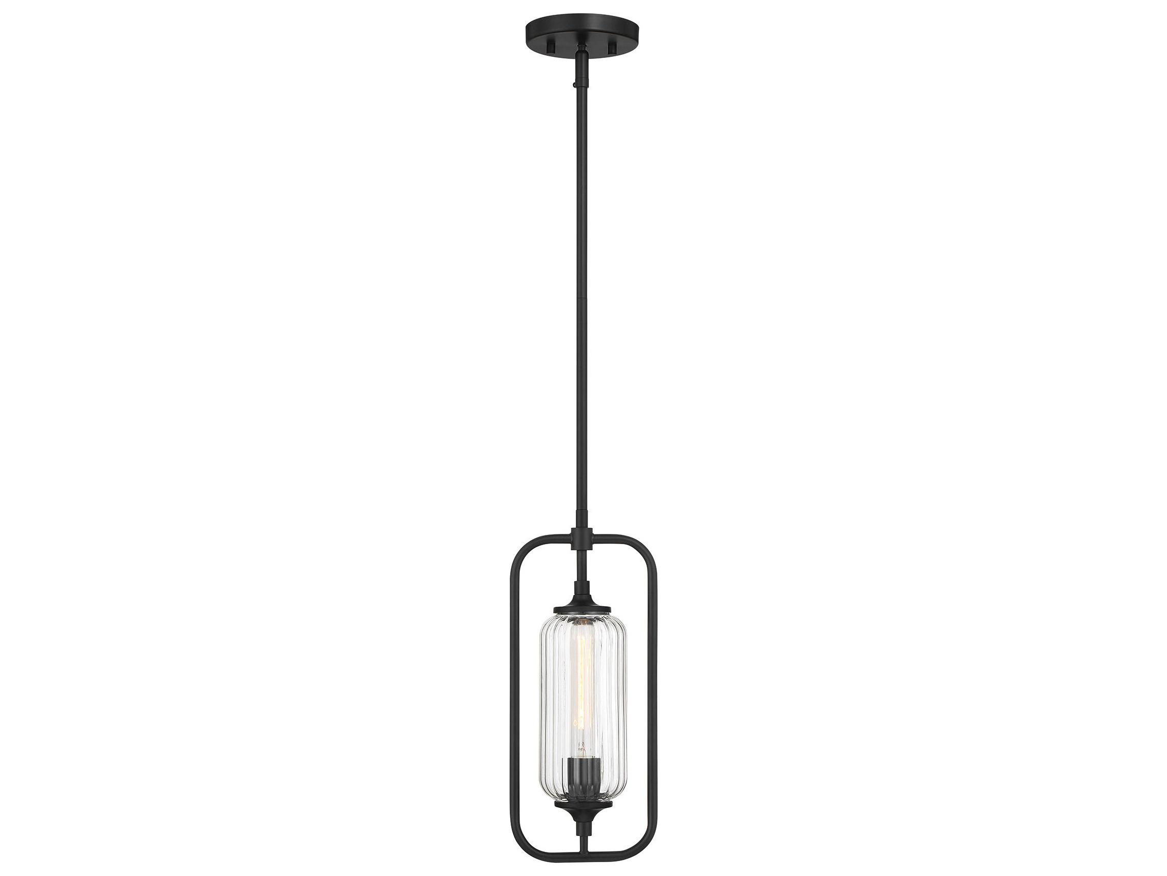 Savoy House Holton 1-Light Matte Black Cylinder Mini Pendant