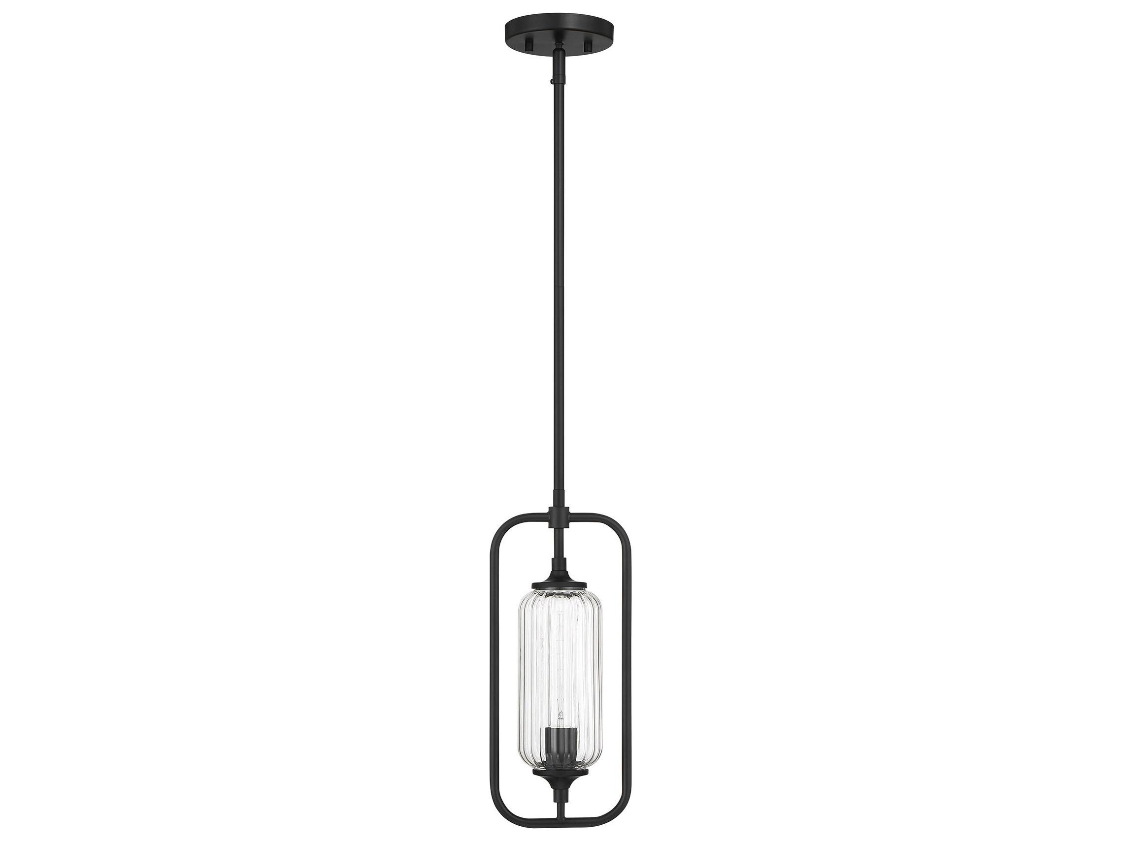 Savoy House Holton 1-Light Matte Black Cylinder Mini Pendant