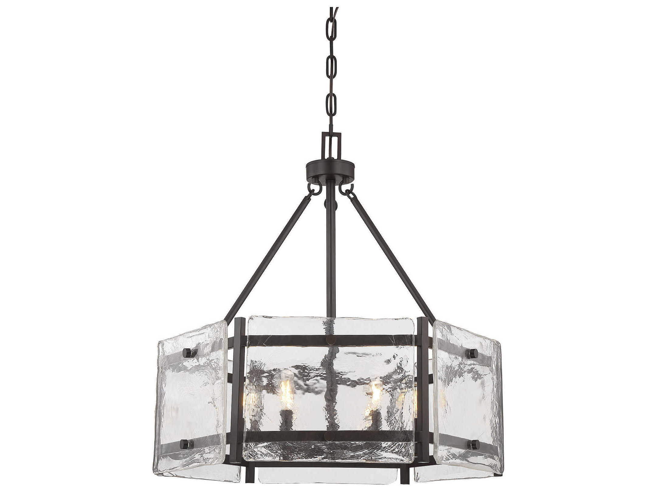 Savoy House Glenwood 6-Light English Bronze Glass Round Chandelier