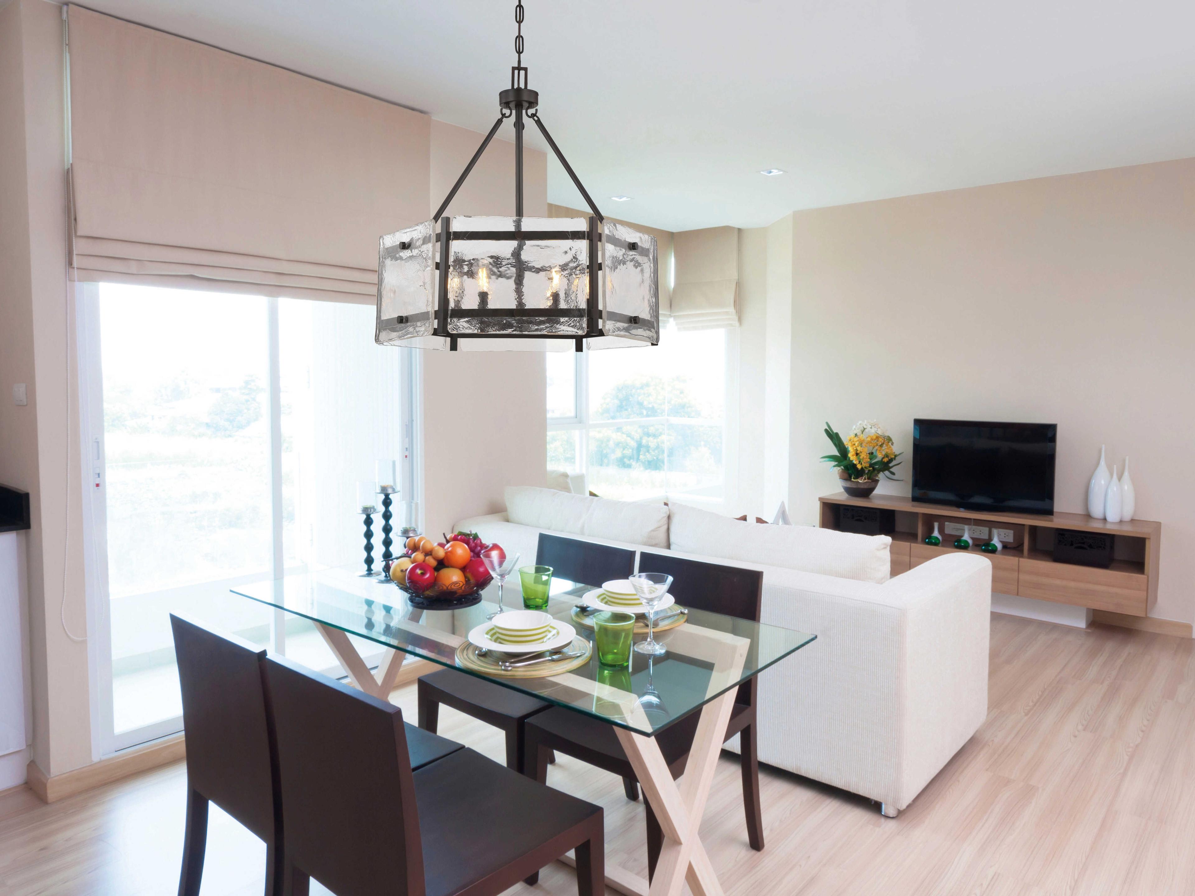 Savoy House Glenwood 6-Light English Bronze Glass Round Chandelier