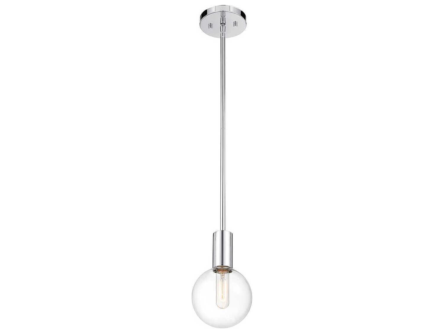 Savoy House Wright 1-Light Chrome Glass Globe Mini Pendant