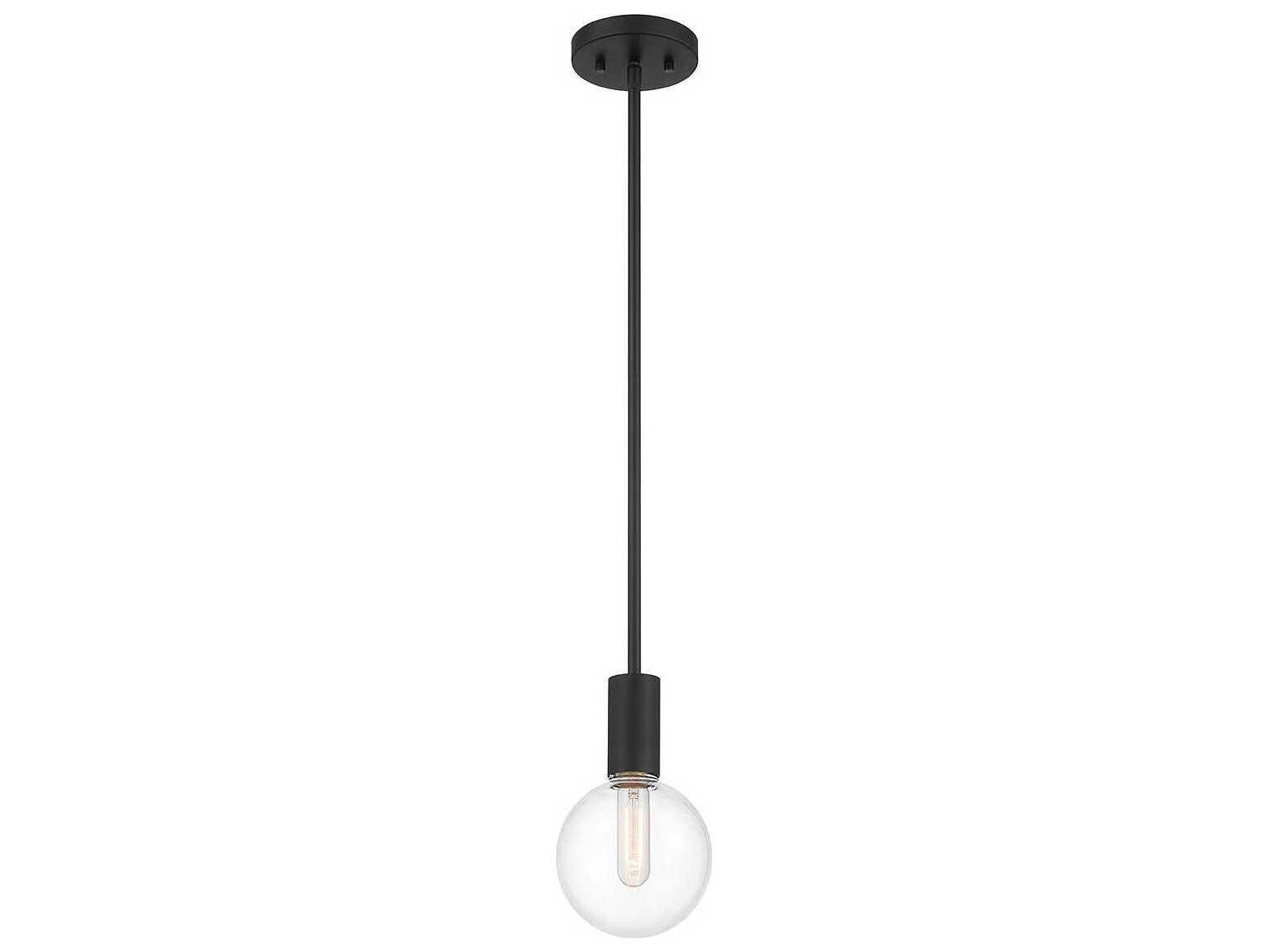 Savoy House Wright 1-Light Matte Black Glass Globe Mini Pendant