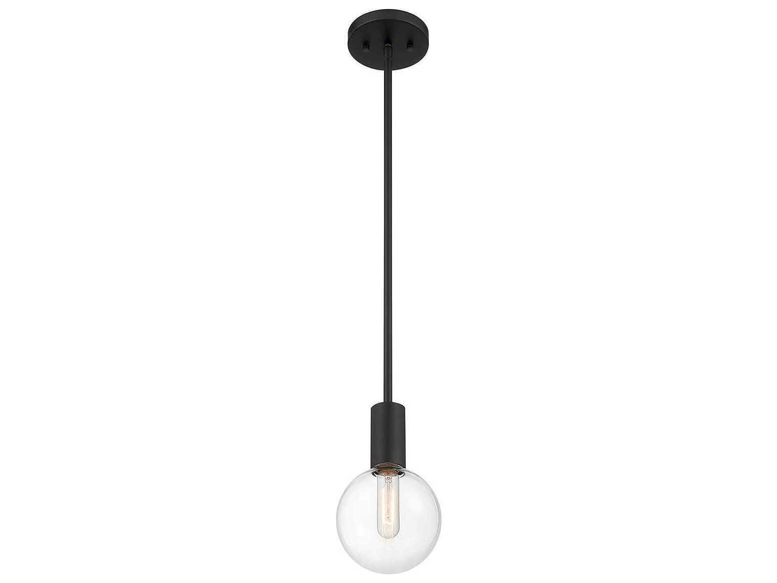 Savoy House Wright 1-Light Matte Black Glass Globe Mini Pendant