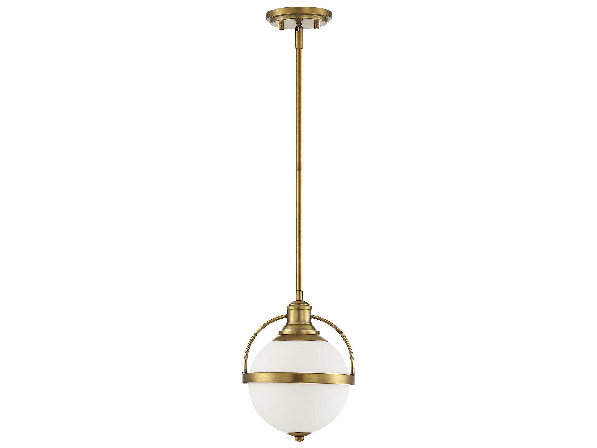 Savoy House Westbourne 1-Light Warm Brass Glass Globe Mini Pendant