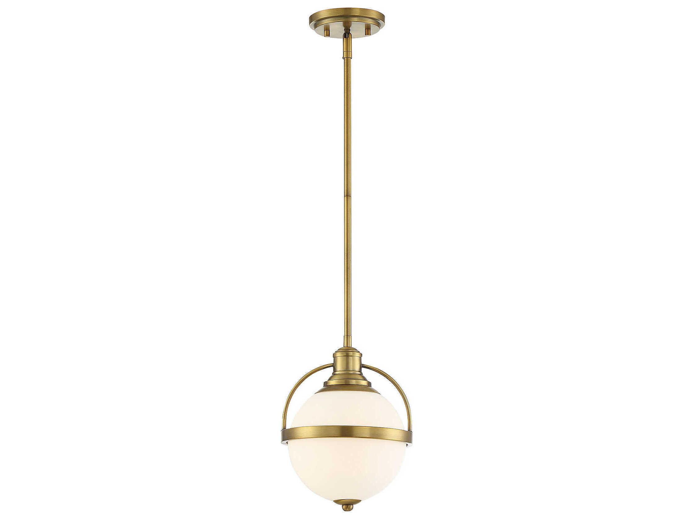 Savoy House Westbourne 1-Light Warm Brass Glass Globe Mini Pendant