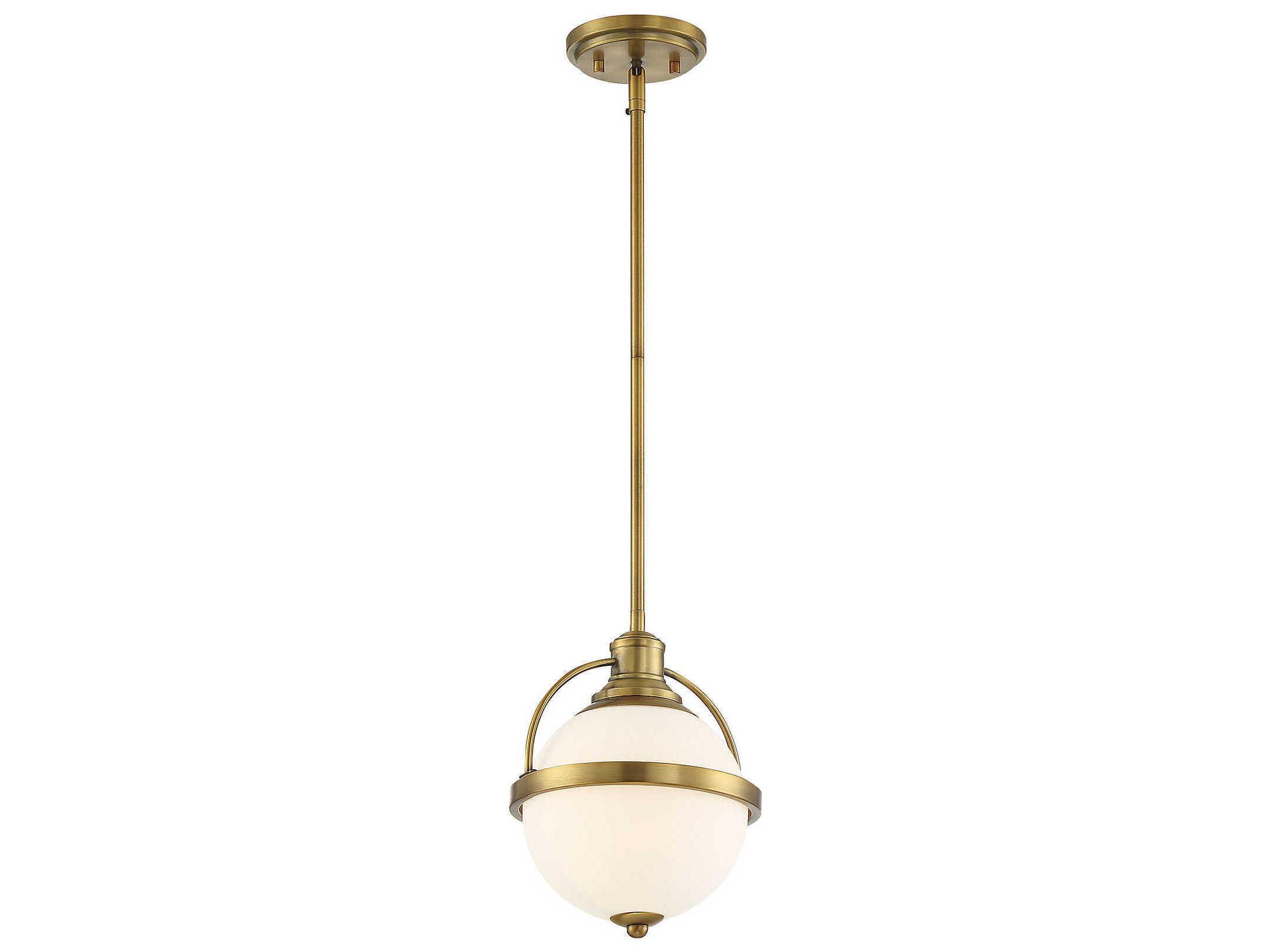 Savoy House Westbourne 1-Light Warm Brass Glass Globe Mini Pendant