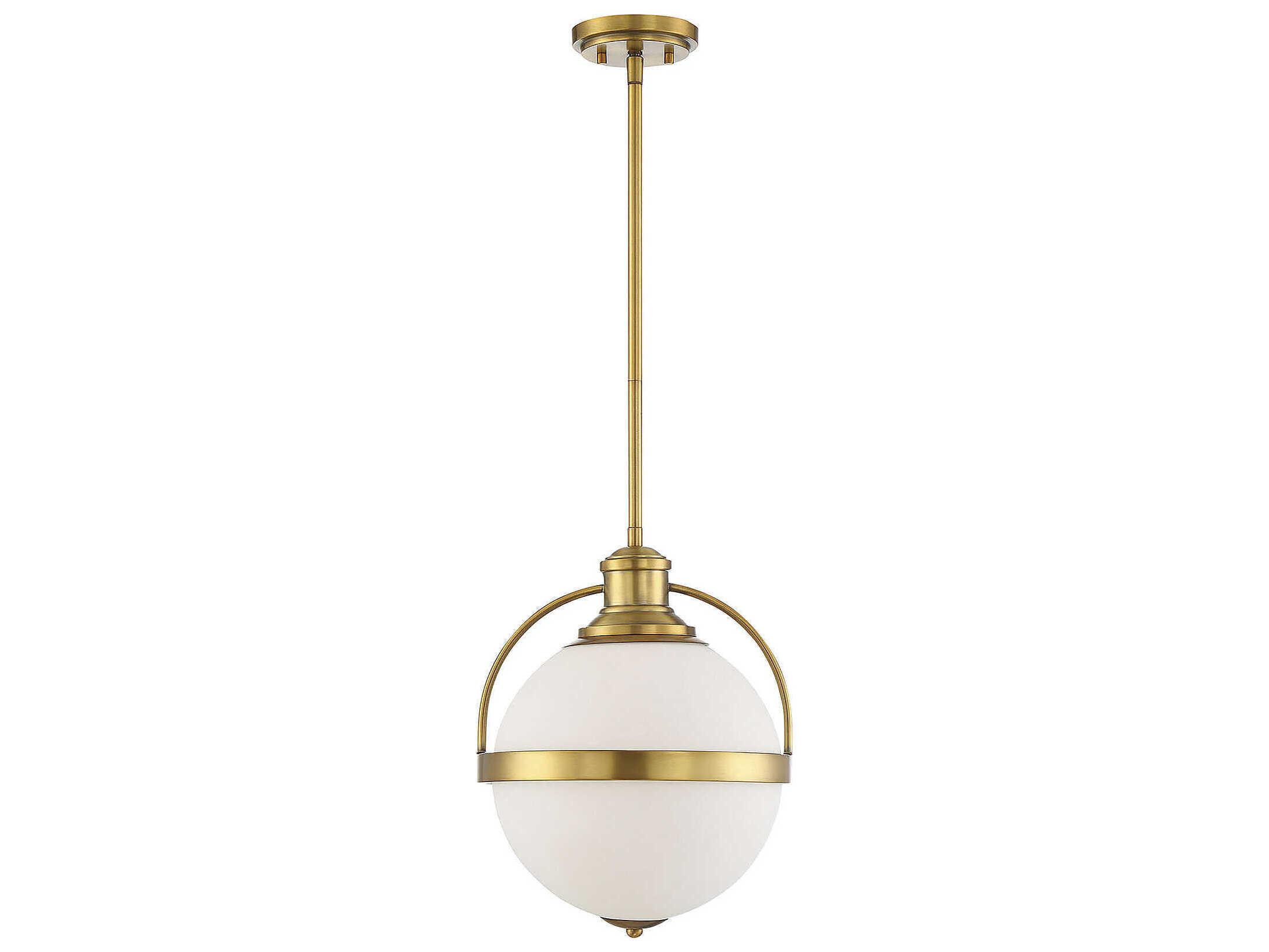 Savoy House Westbourne 1-Light Warm Brass Glass Globe Pendant