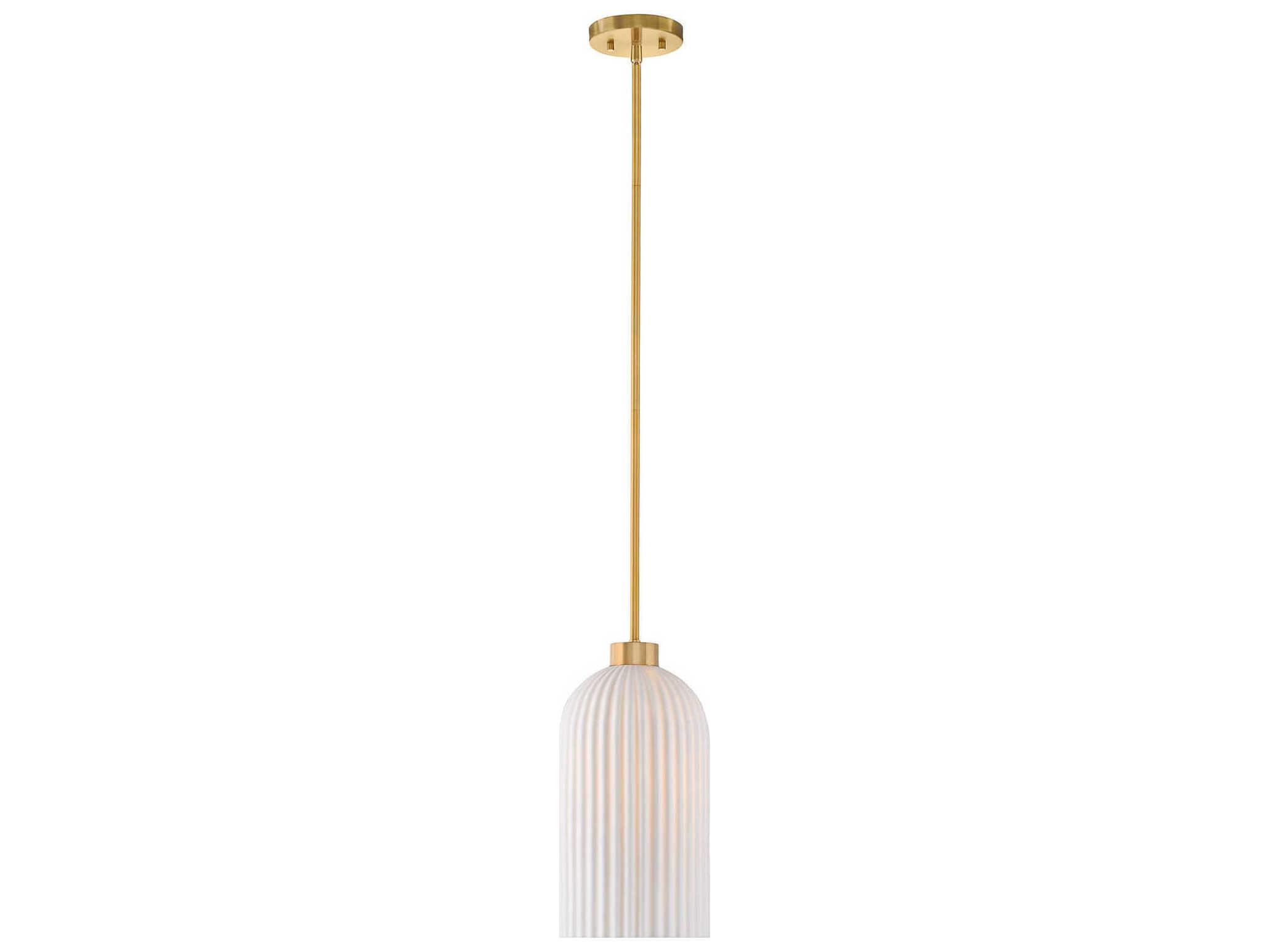 Savoy House Isla Blanca 1-Light Warm Brass Mini Pendant