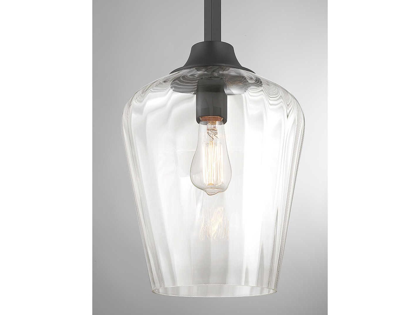 Savoy House Carlton 1-Light Matte Black Glass Bell Mini Pendant