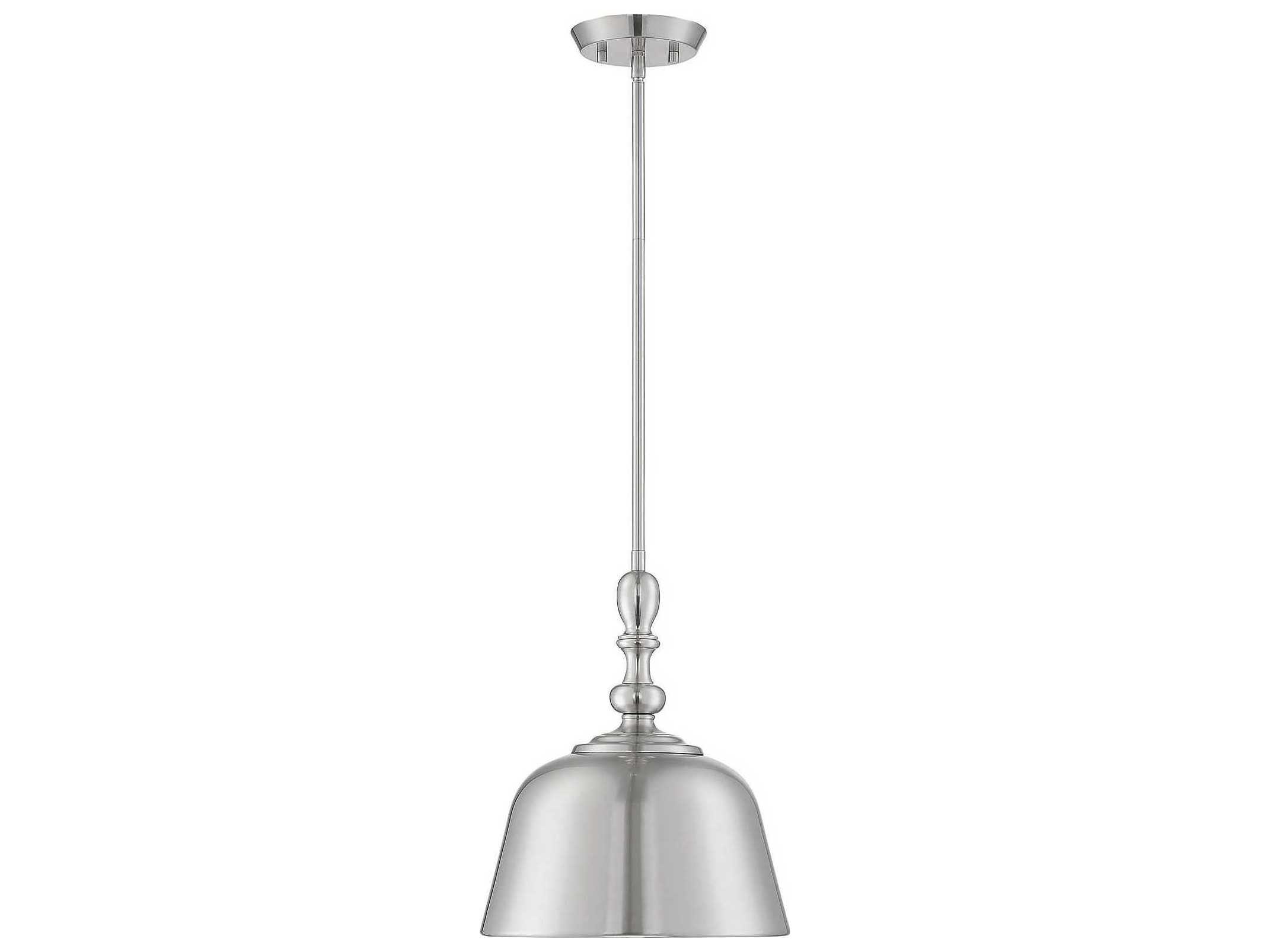 Savoy House Berg 1-Light Satin Nickel Dome Mini Pendant