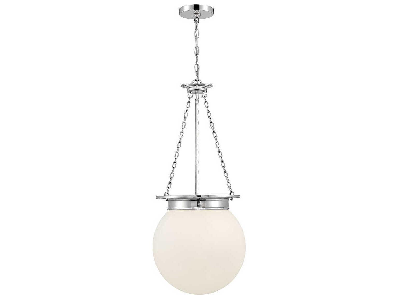 Savoy House Manor 3-Light Polished Nickel Chrome Glass Globe Pendant