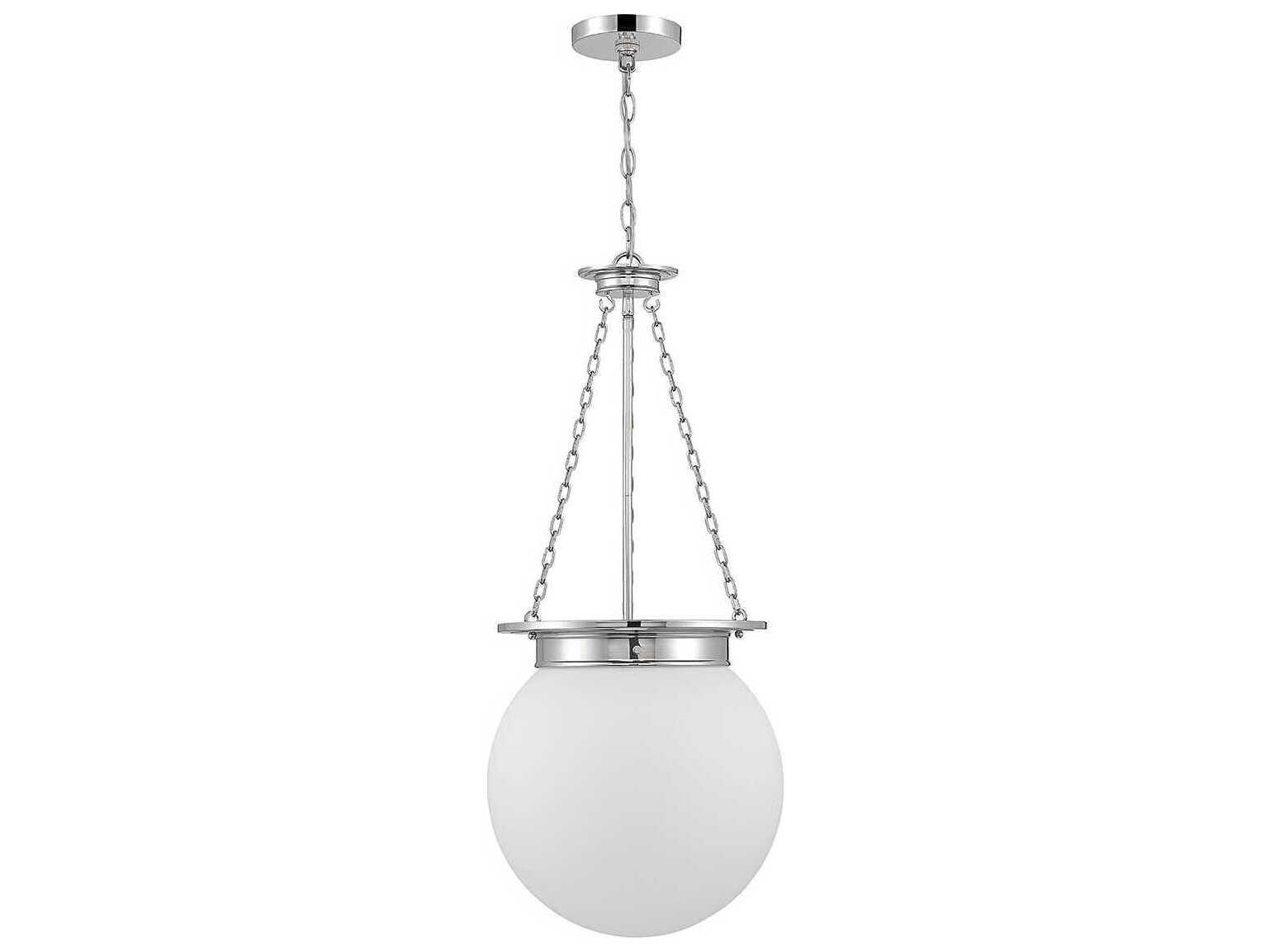 Savoy House Manor 3-Light Polished Nickel Chrome Glass Globe Pendant