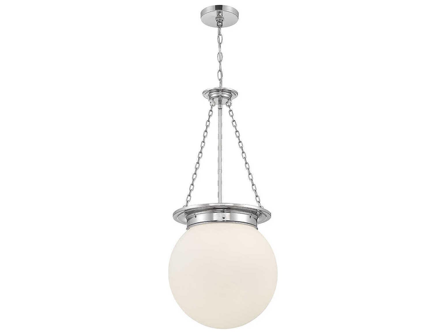 Savoy House Manor 3-Light Polished Nickel Chrome Glass Globe Pendant