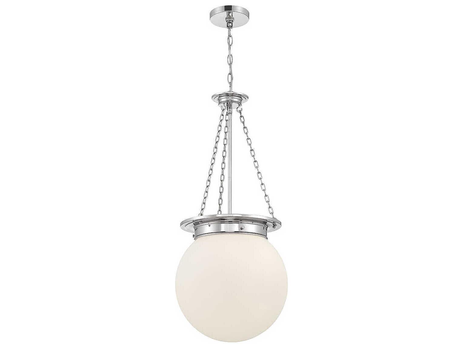 Savoy House Manor 3-Light Polished Nickel Chrome Glass Globe Pendant