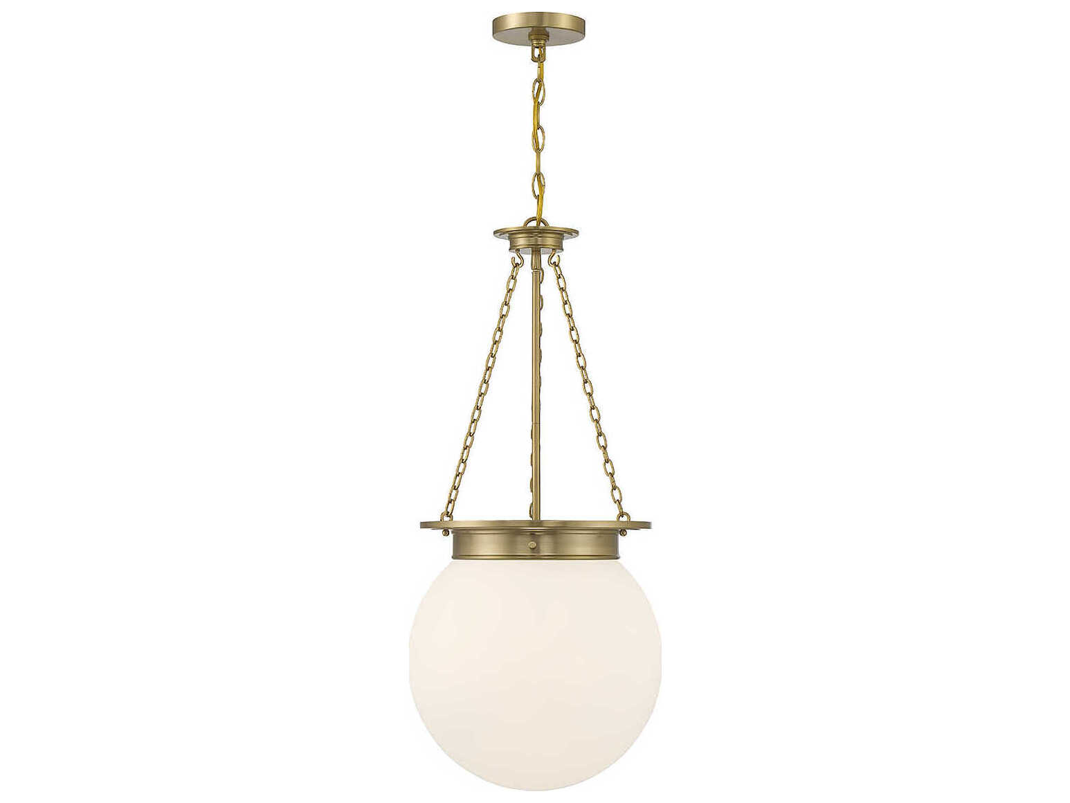 Savoy House Manor 3-Light Warm Brass Glass Globe Pendant