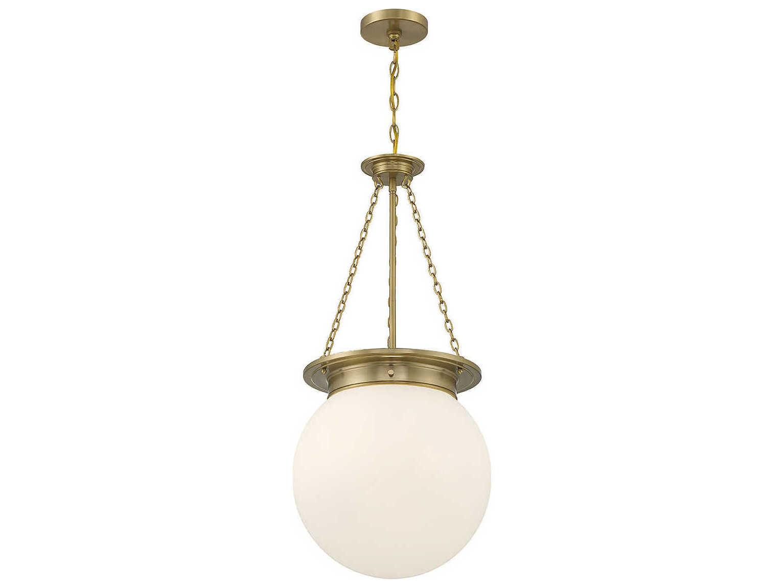 Savoy House Manor 3-Light Warm Brass Glass Globe Pendant