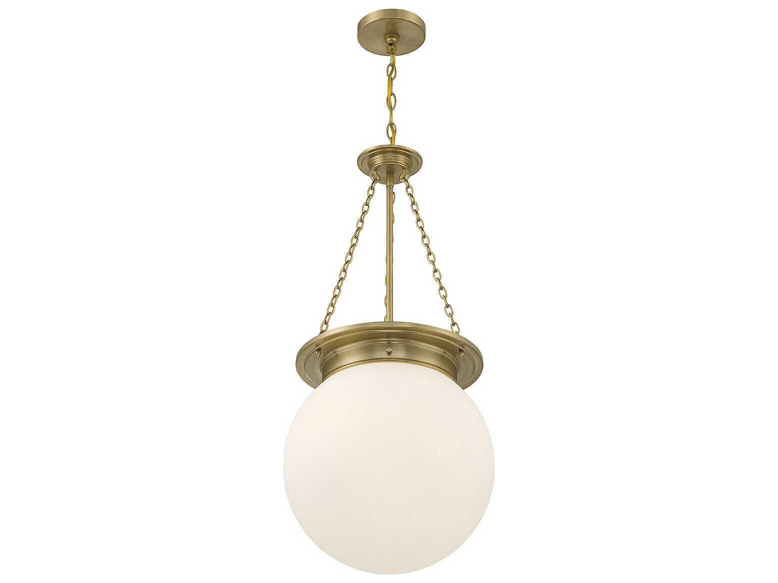 Savoy House Manor 3-Light Warm Brass Glass Globe Pendant