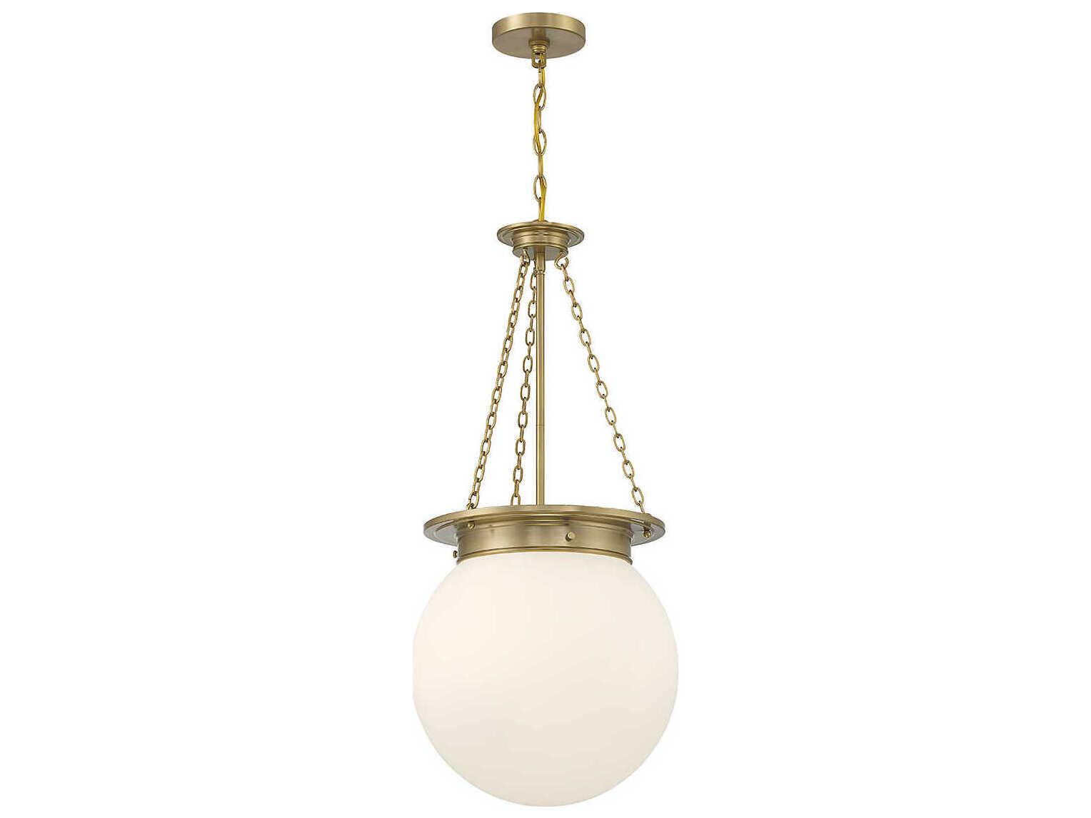 Savoy House Manor 3-Light Warm Brass Glass Globe Pendant