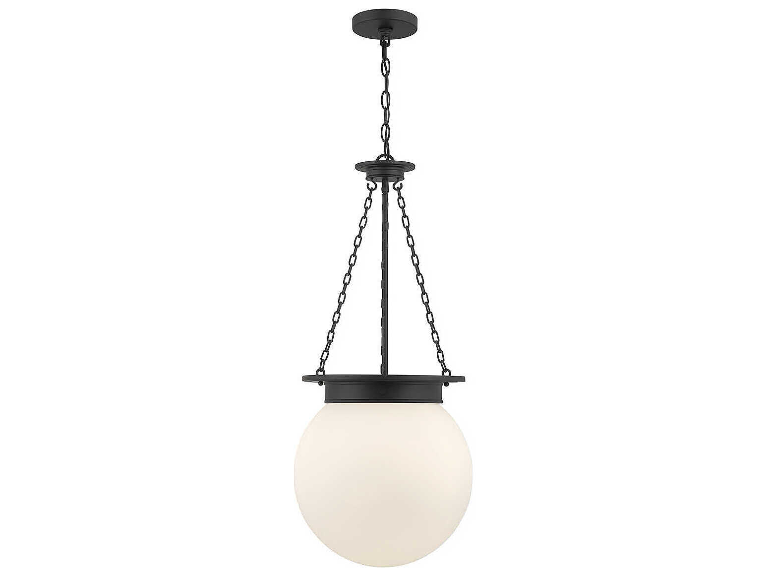 Savoy House Manor 3-Light Matte Black Glass Globe Pendant