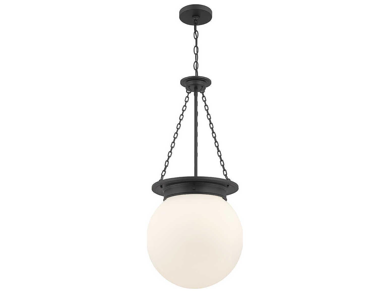 Savoy House Manor 3-Light Matte Black Glass Globe Pendant