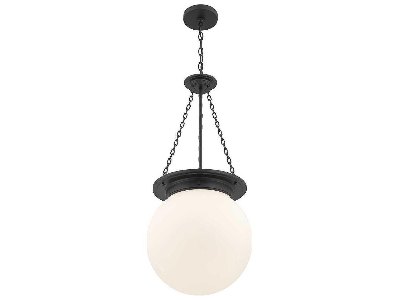 Savoy House Manor 3-Light Matte Black Glass Globe Pendant