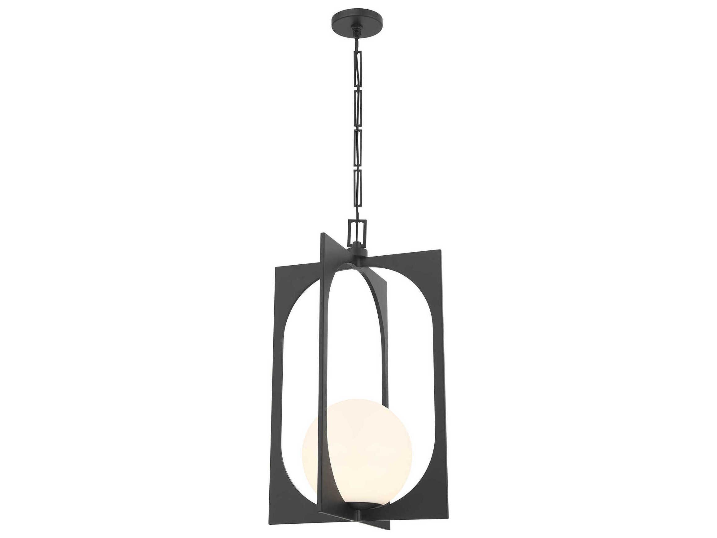 Savoy House Harding 1-Light Matte Black Globe Lantern Pendant