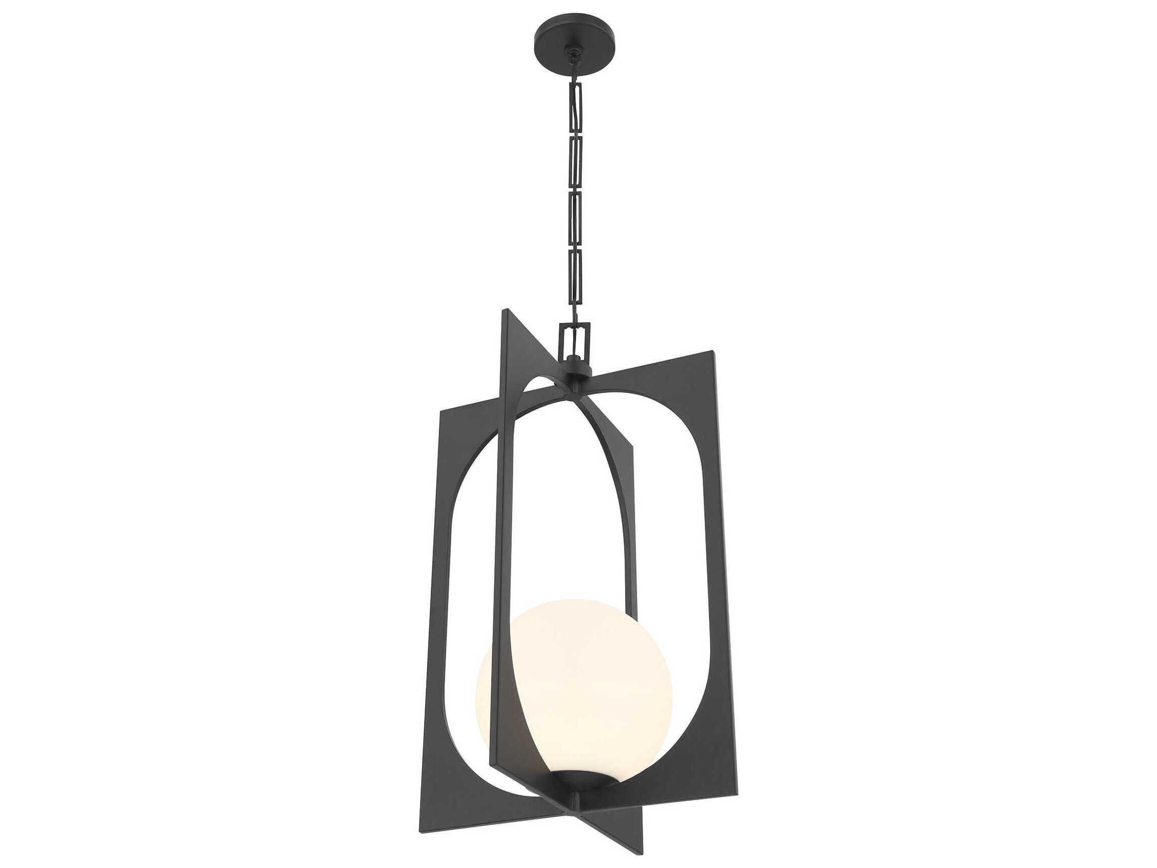 Savoy House Harding 1-Light Matte Black Globe Lantern Pendant