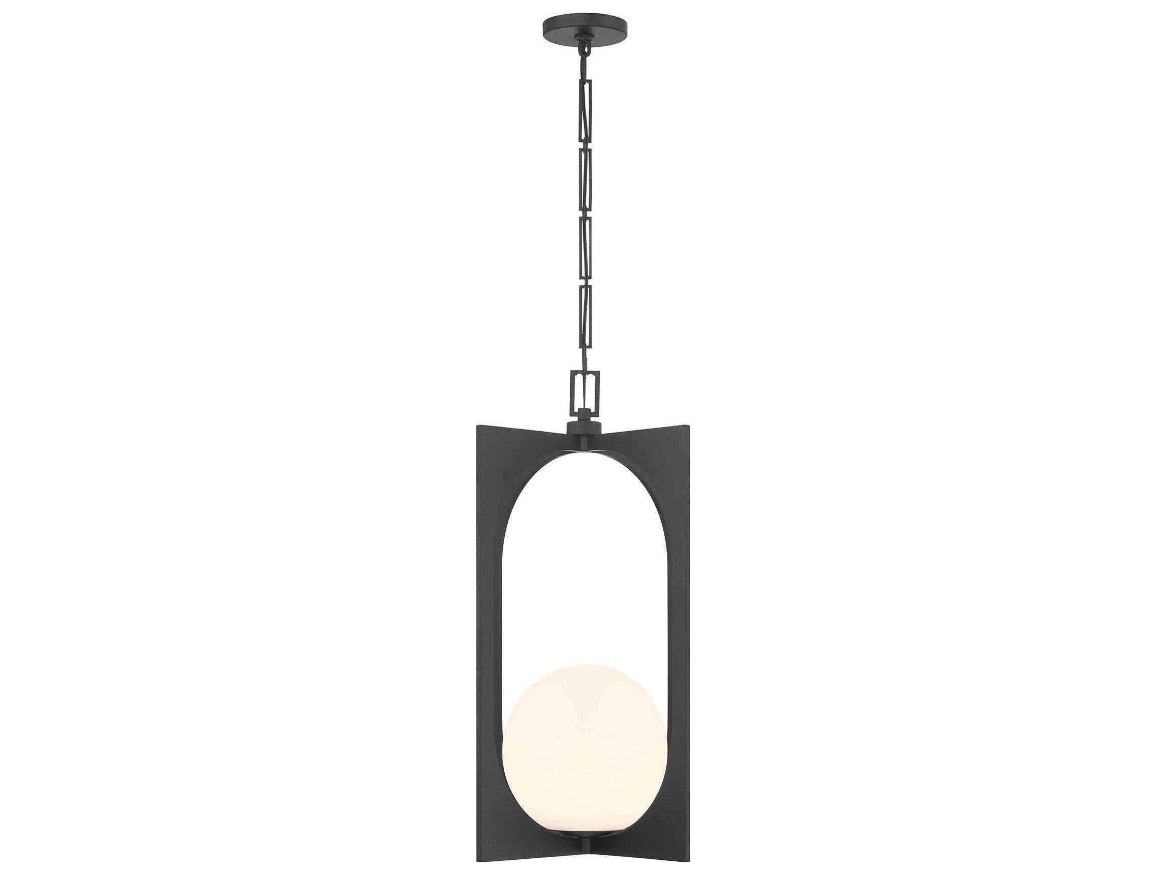 Savoy House Harding 1-Light Matte Black Globe Lantern Pendant