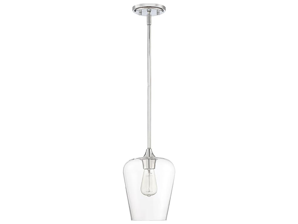Savoy House Octave 1-Light Polished Chrome Glass Bell Mini Pendant